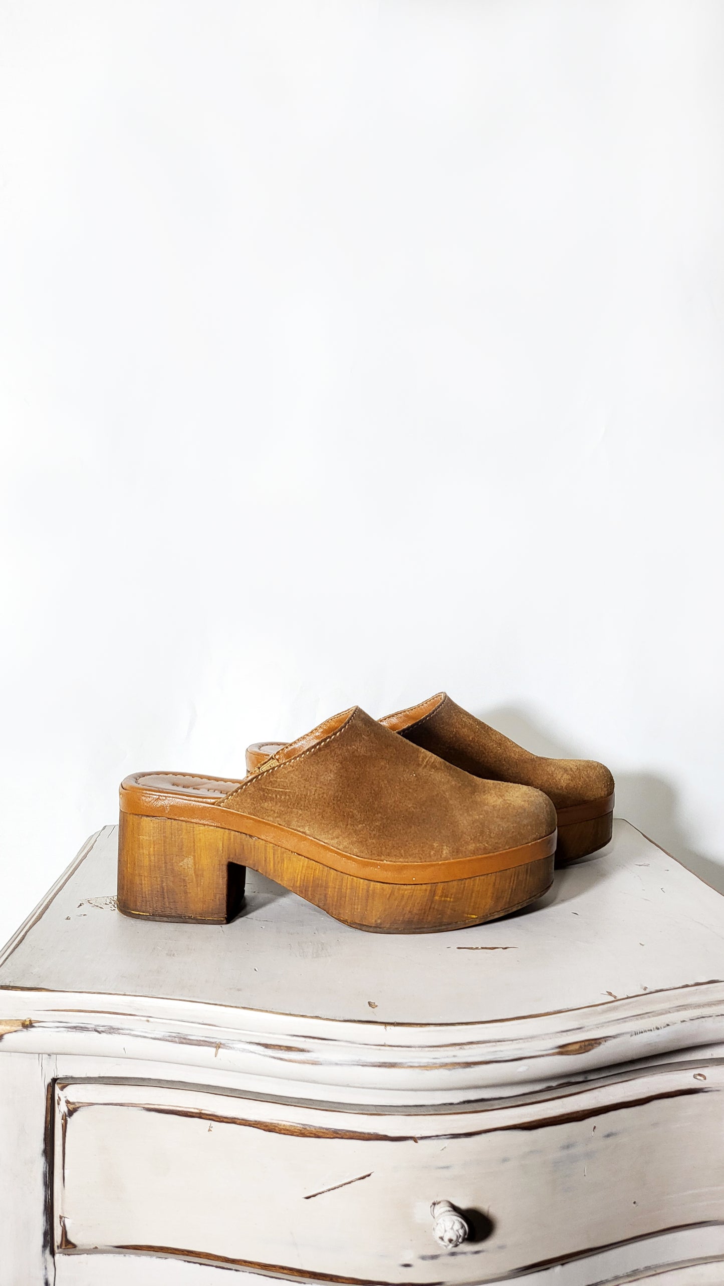 Y2K Suede Platform Clogs – Per Una