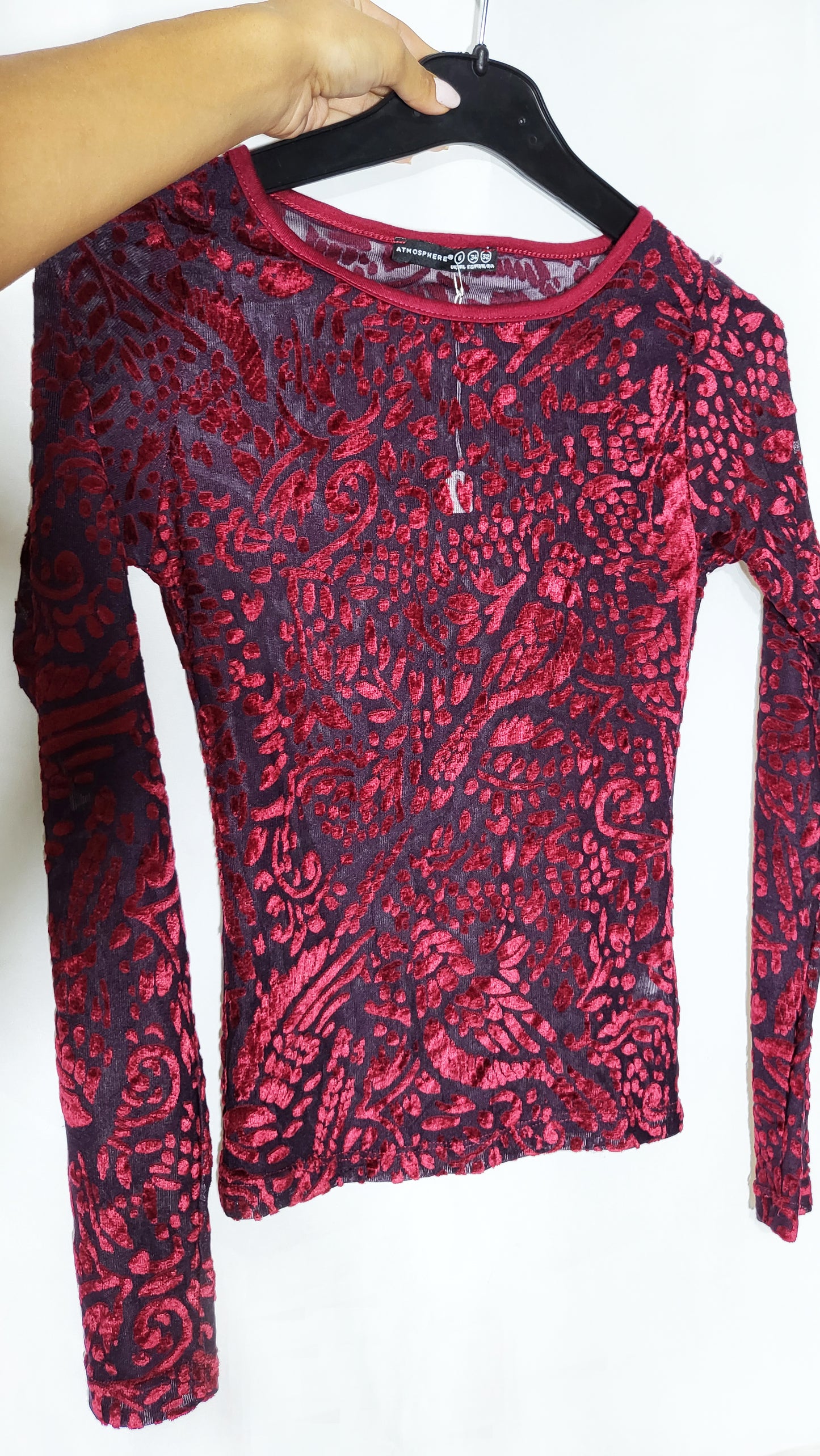 80s Velvet Burnout Sheer Top