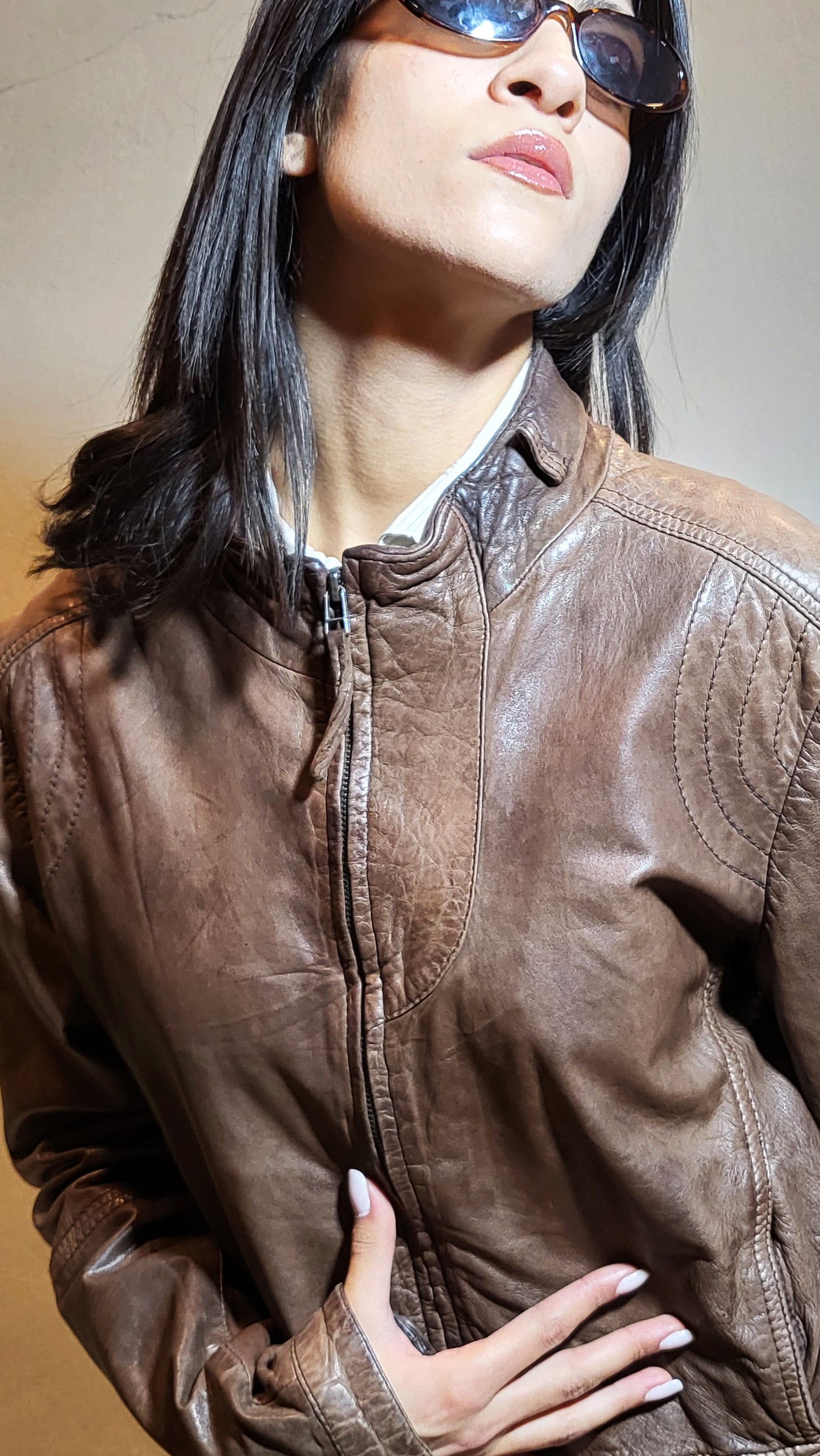 Massimo Dutti Genuine Leather Moto Jacket