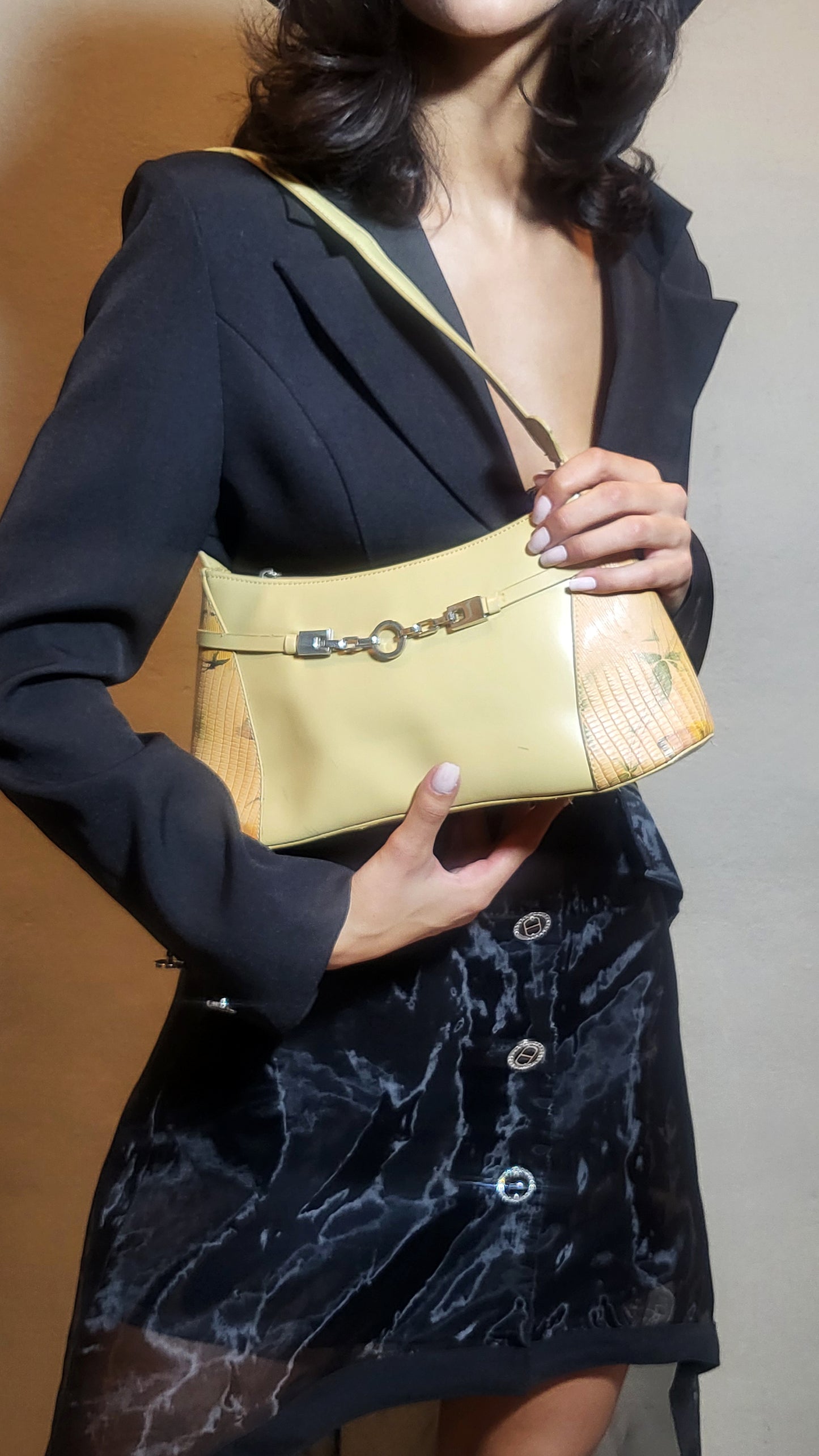 Vintage Two-Tone Shoulder Bag