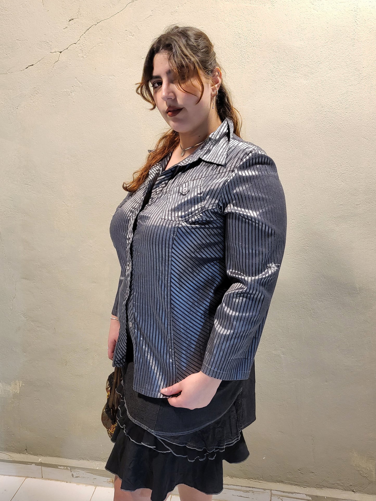 Vintage Striped Button-Up Shirt