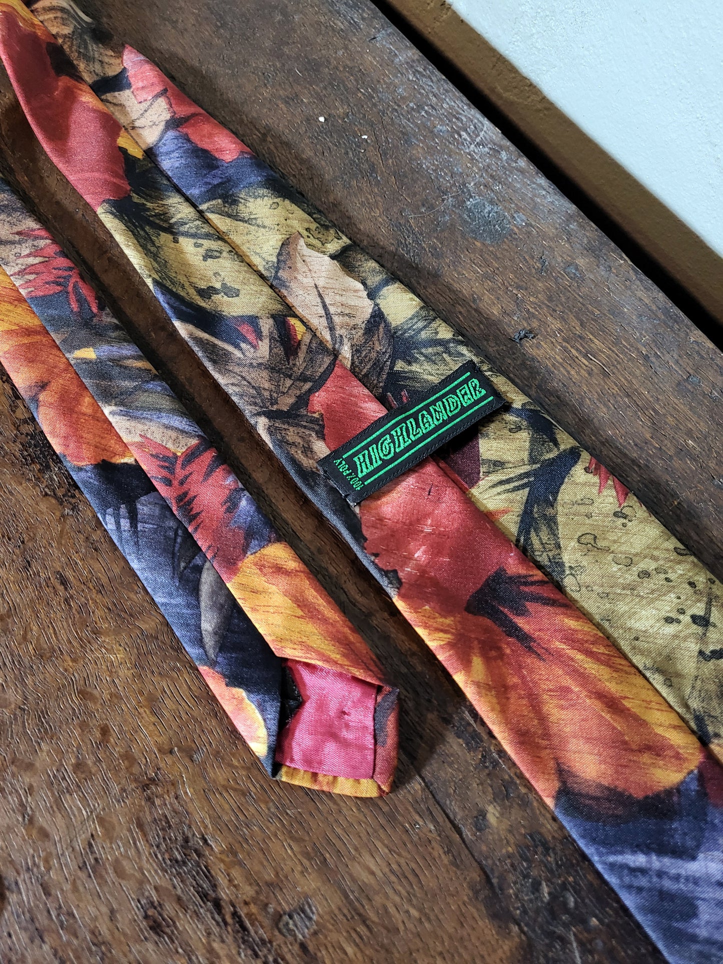 Autumn Canvas Floral Tie