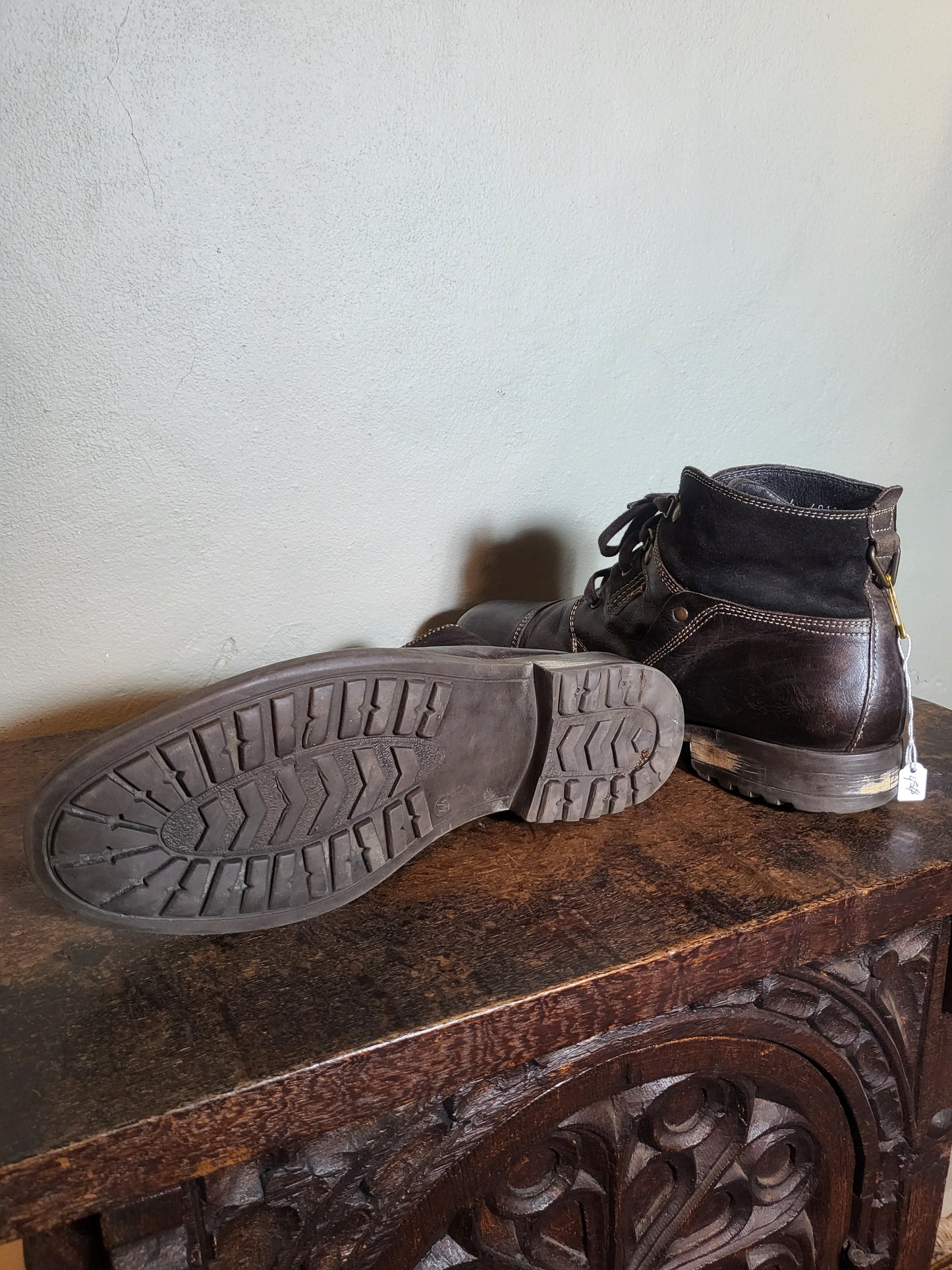 Suede Leather Combat Boots