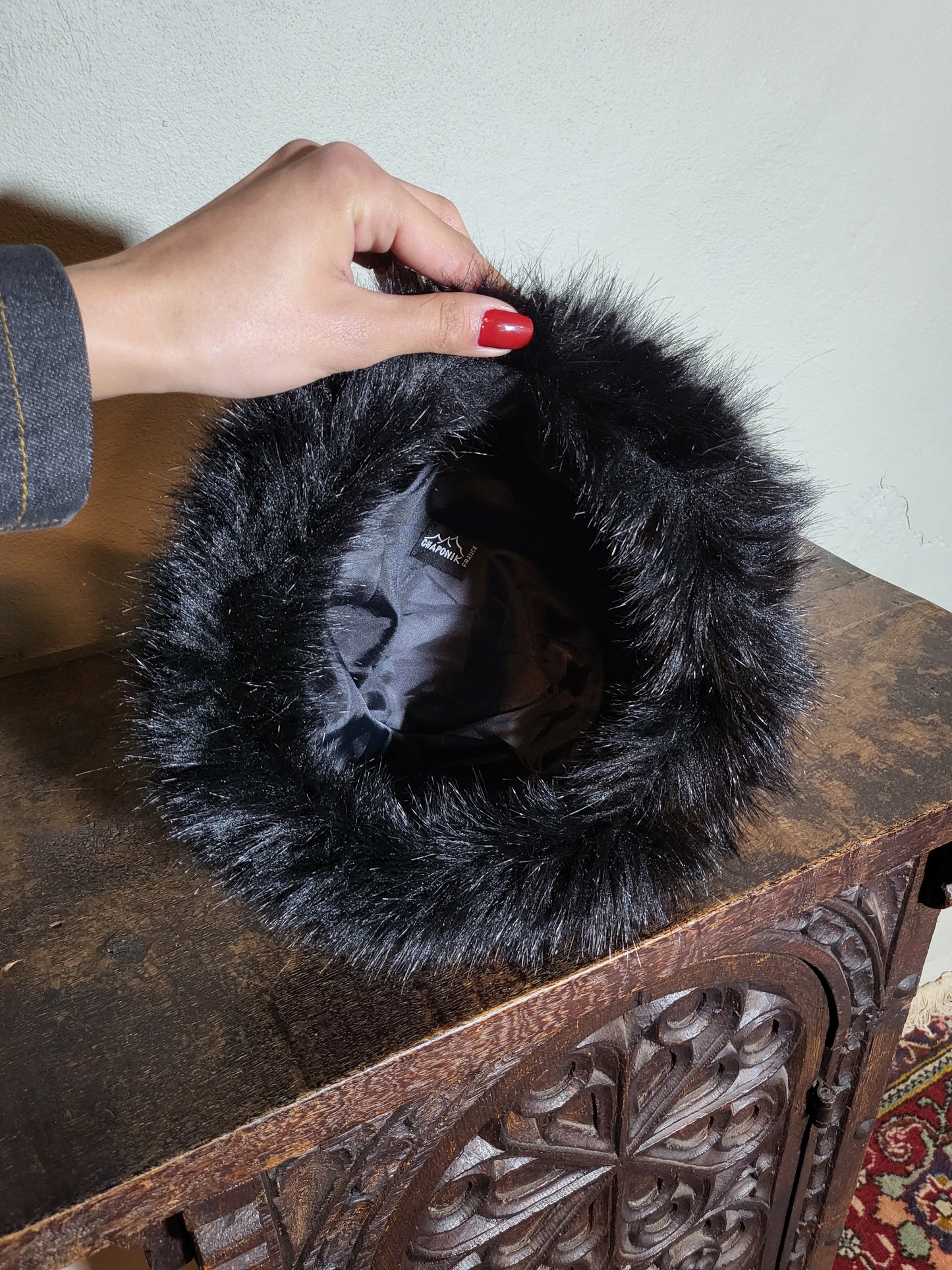 Faux Fur Trim Wool Hat