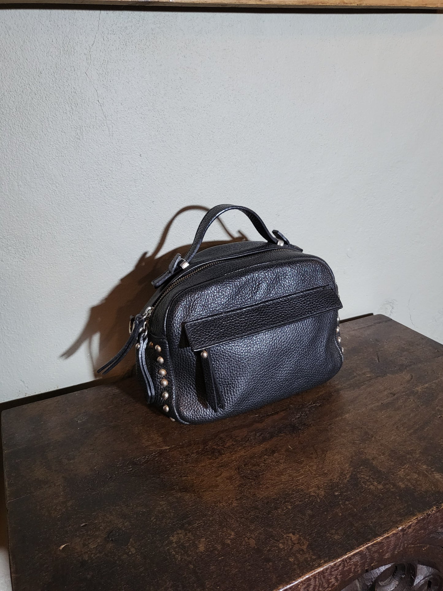 Vintage Black Studded Mini Handbag