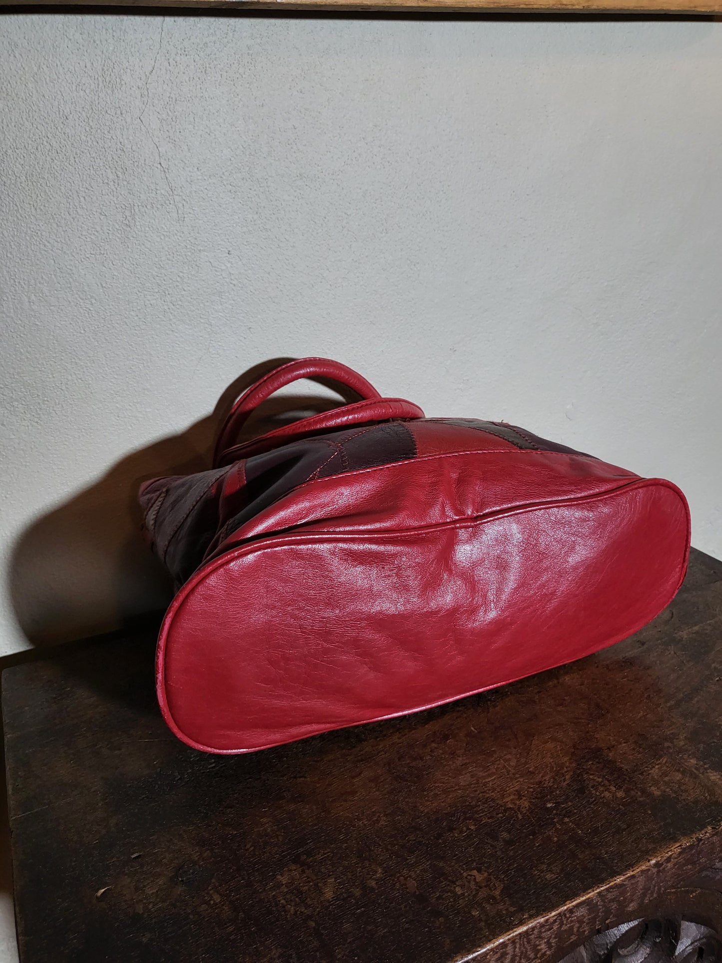 Vintage Patchwork Faux Leather Shoulder Bag