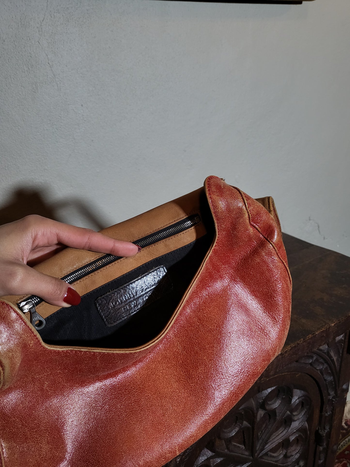 Johnny Farah Leather Crossbody Bag