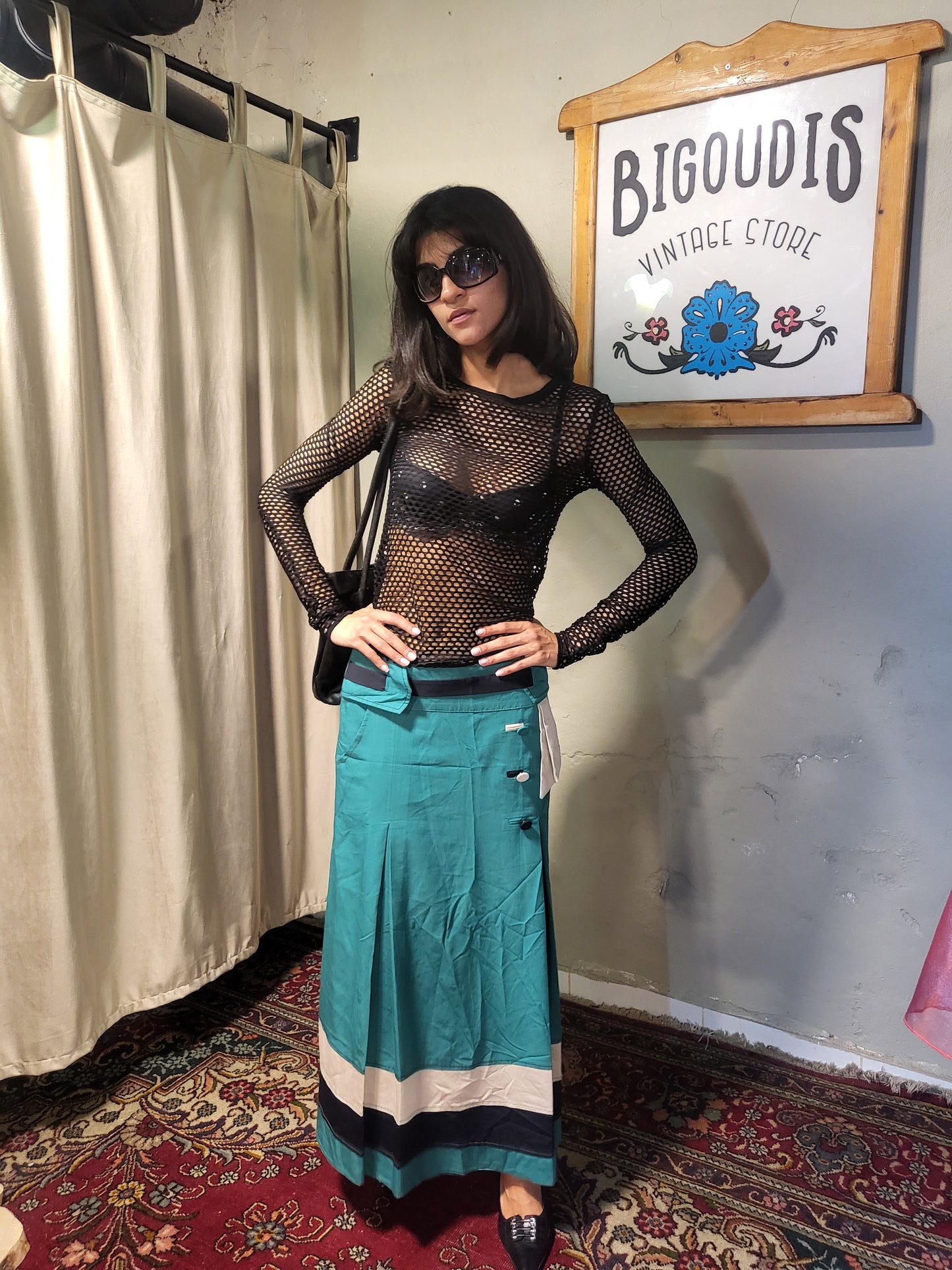 Black Fishnet Mesh Top