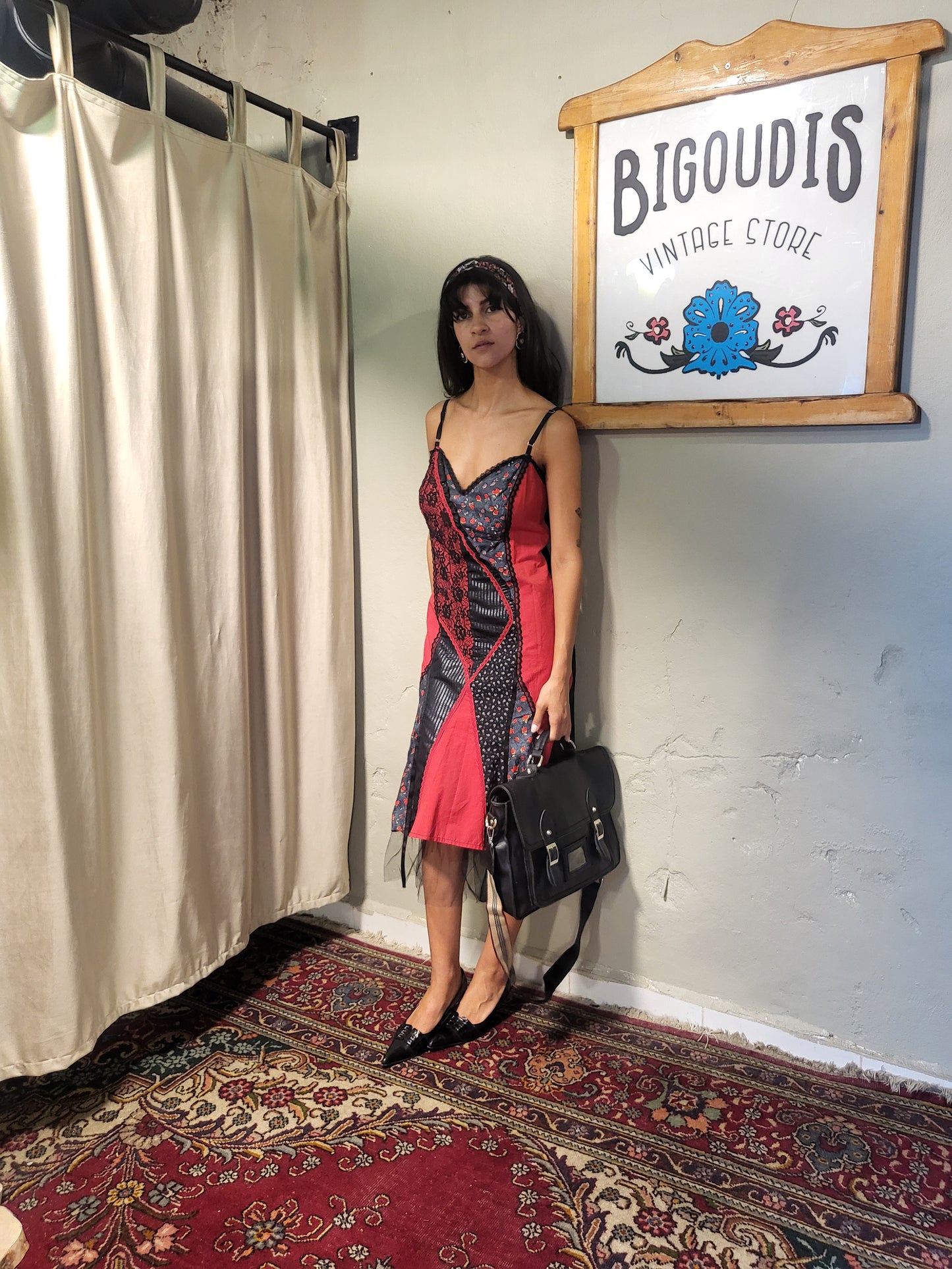 Patchwork Corset Midi Dress