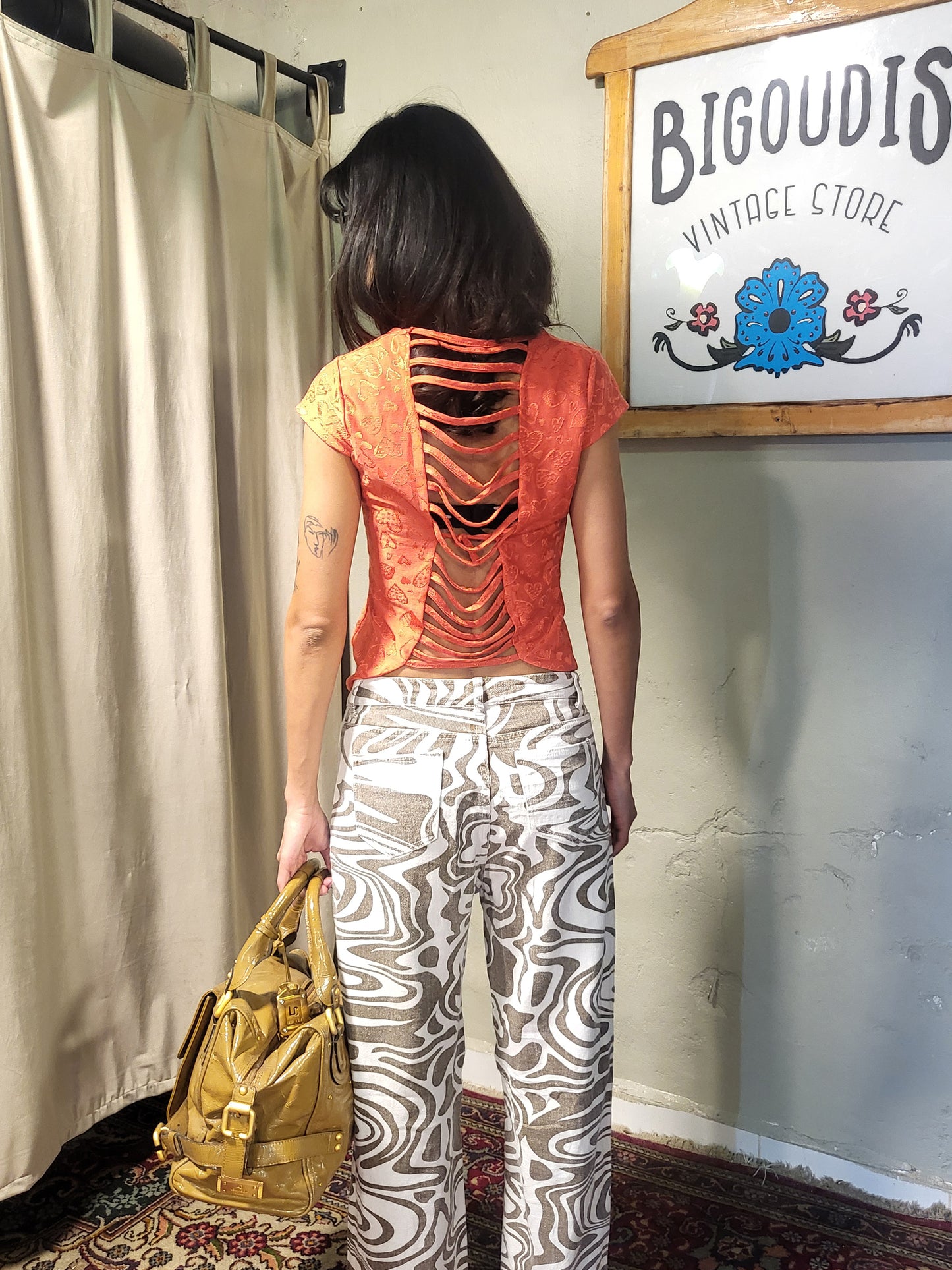 Burnout Heart Open-Back Top