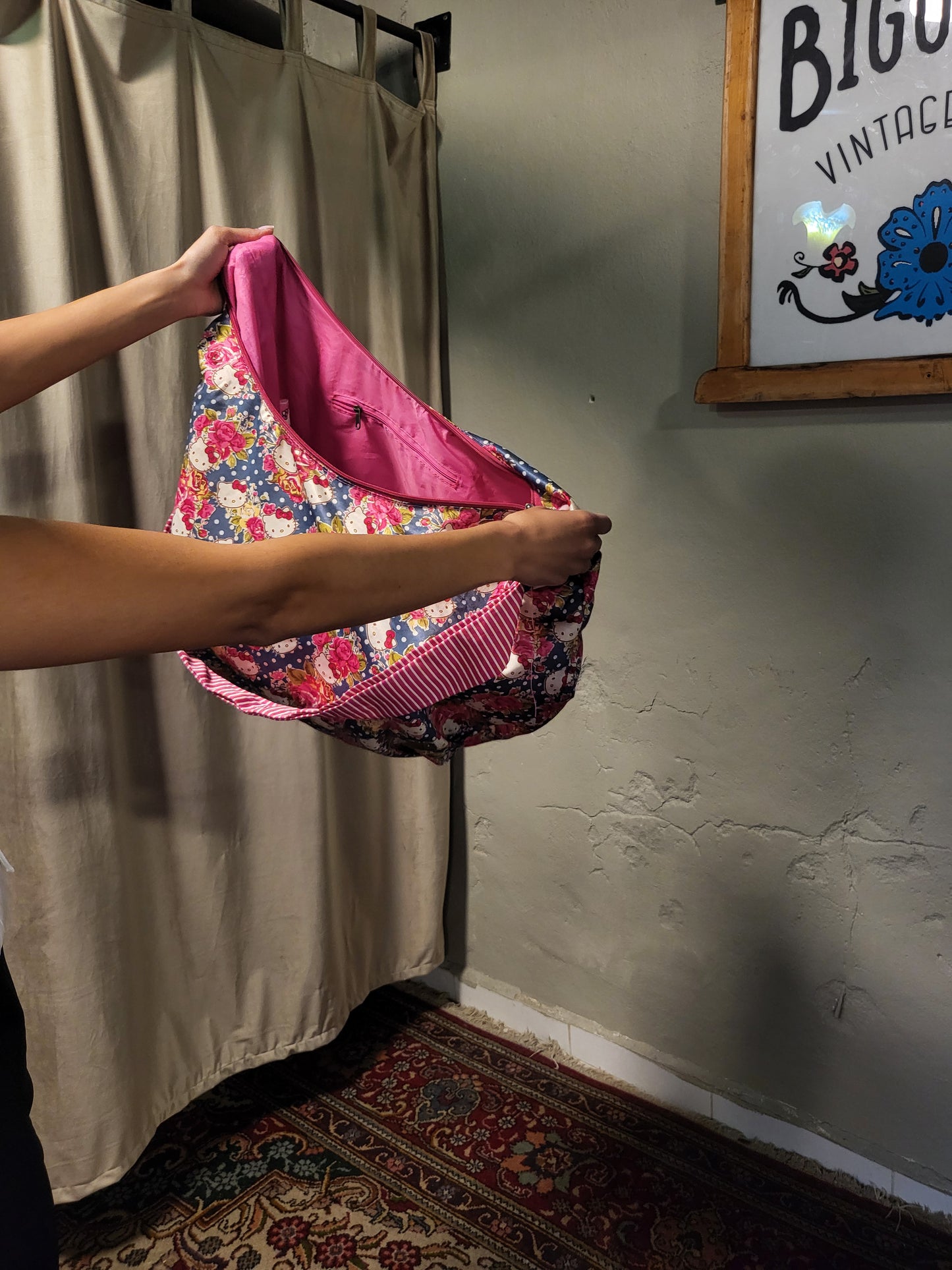 2000s Hello Kitty Floral Hobo Bag