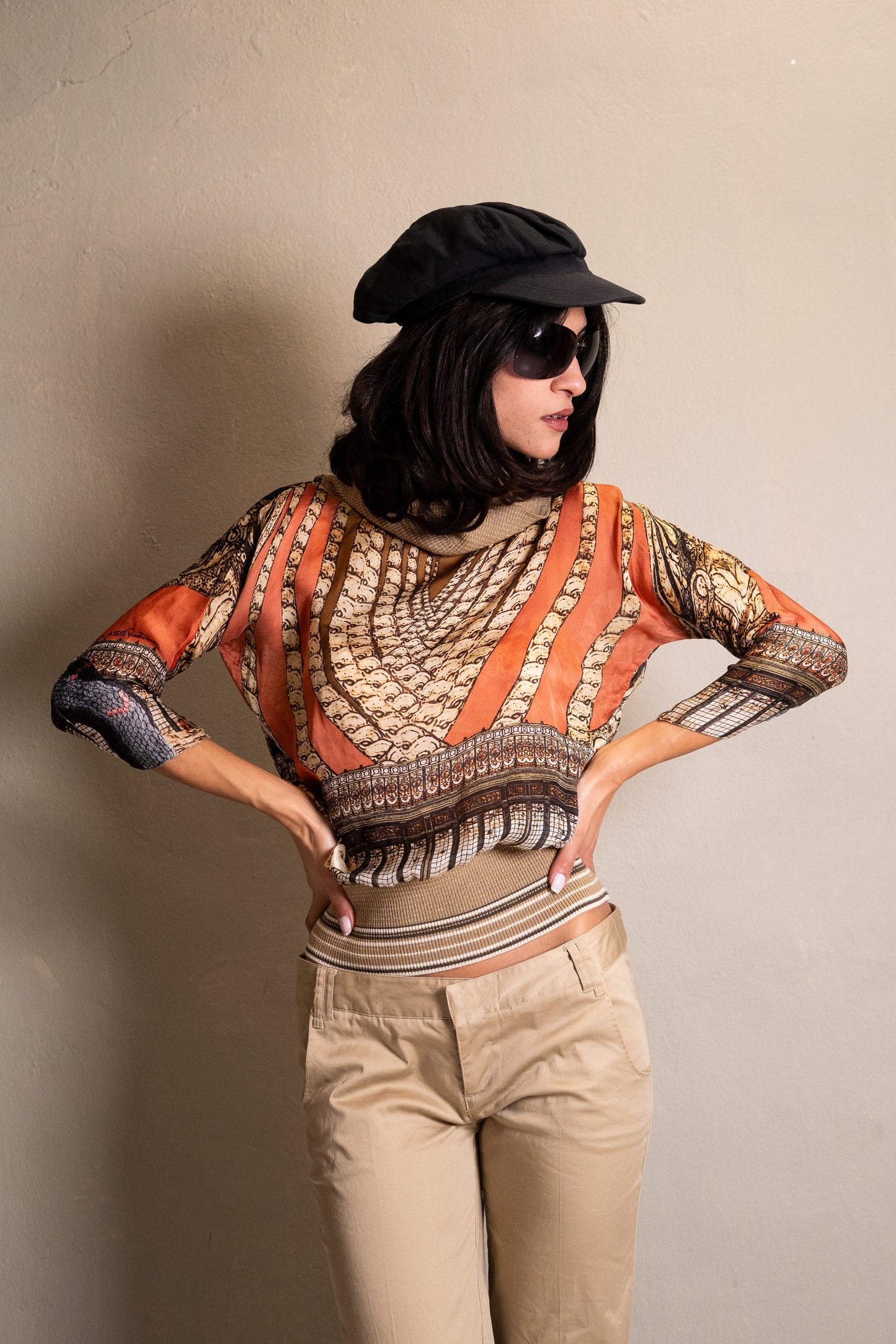 Roberto Cavalli Printed Silk Top