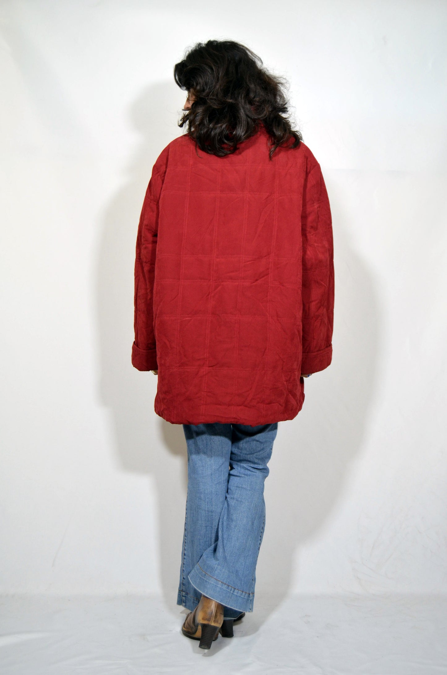 Red Suede Oversized Vintage Jacket