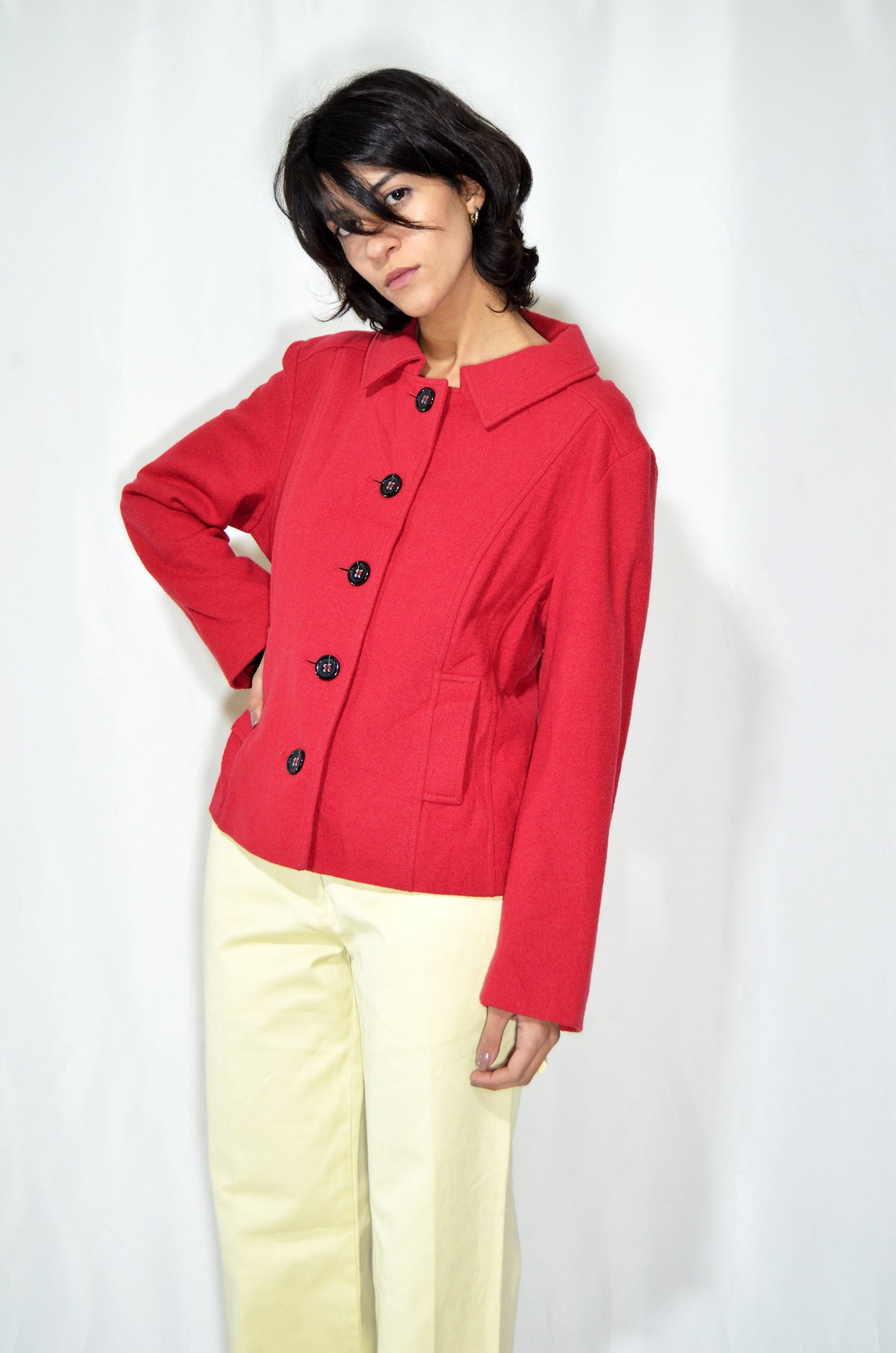 "Daniel Hechter Paris" Red Wool Vintage Jacket