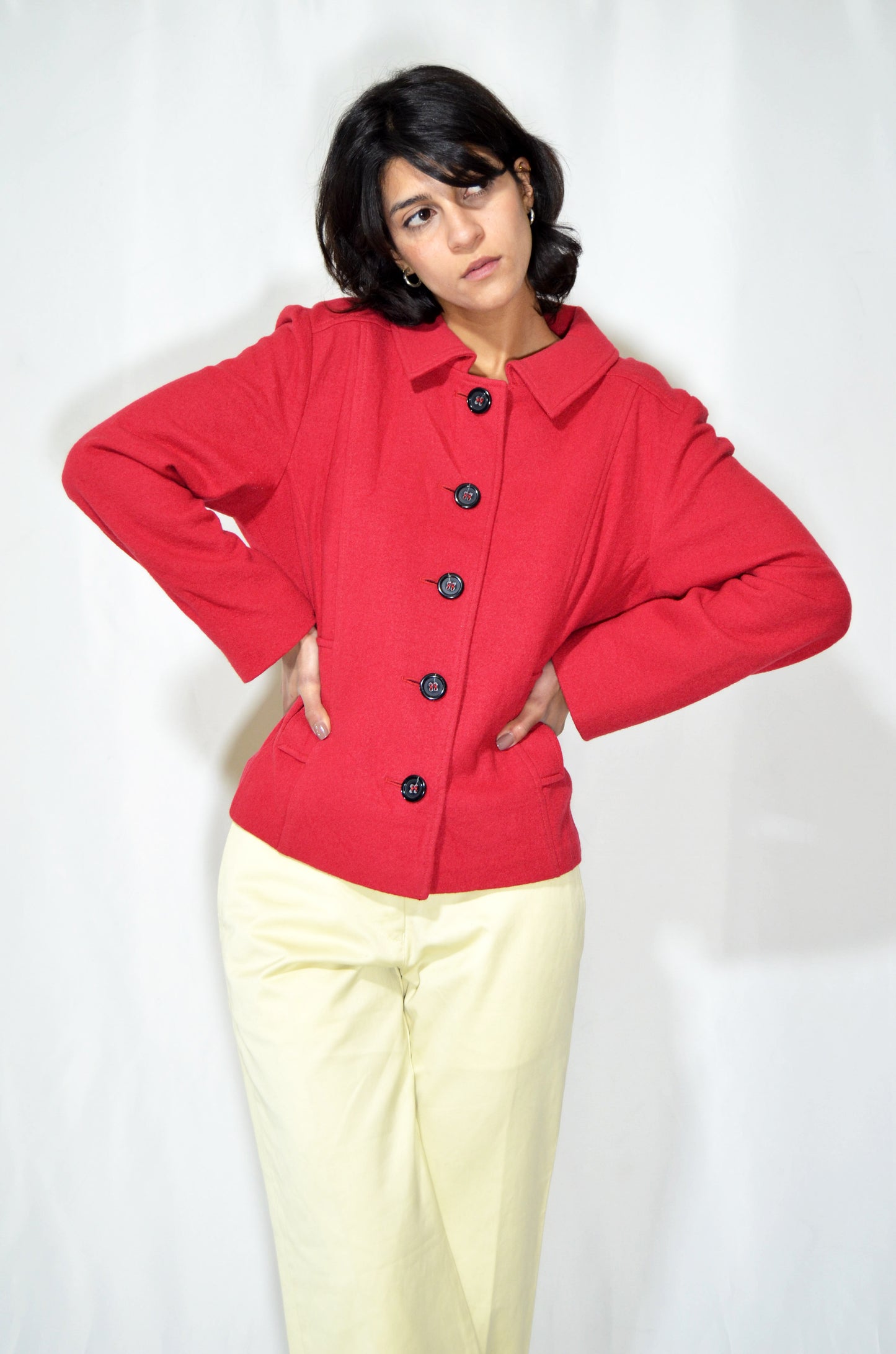 "Daniel Hechter Paris" Red Wool Vintage Jacket