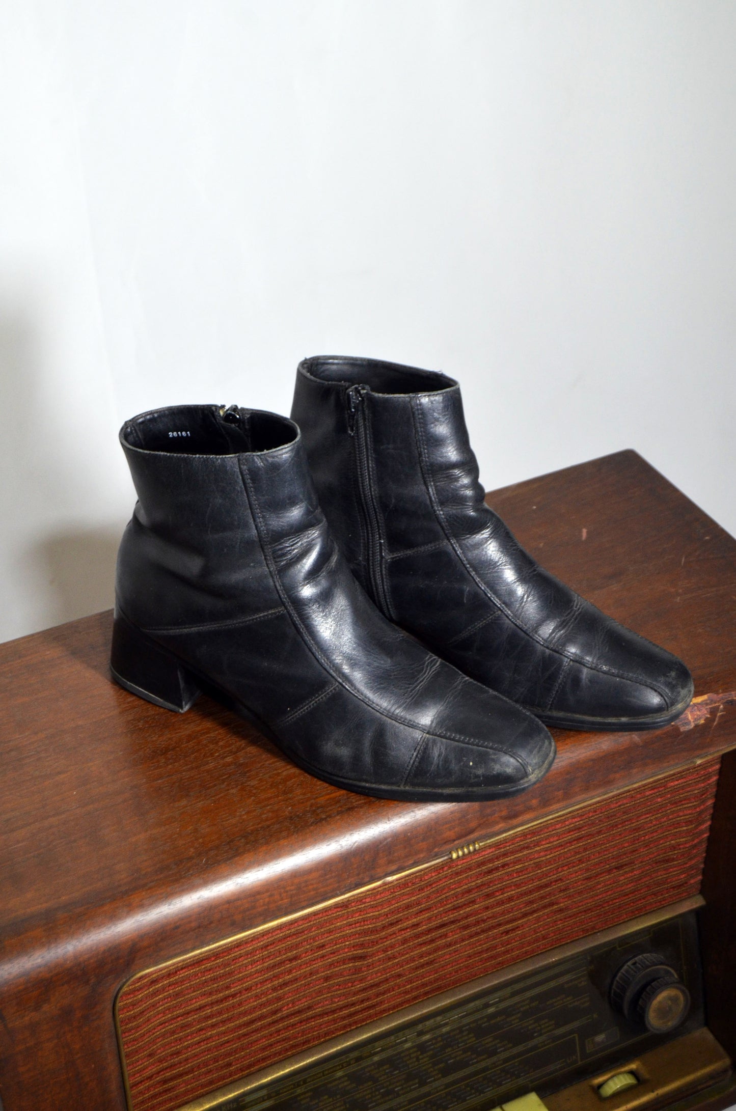 Black Leather Vintage Boots