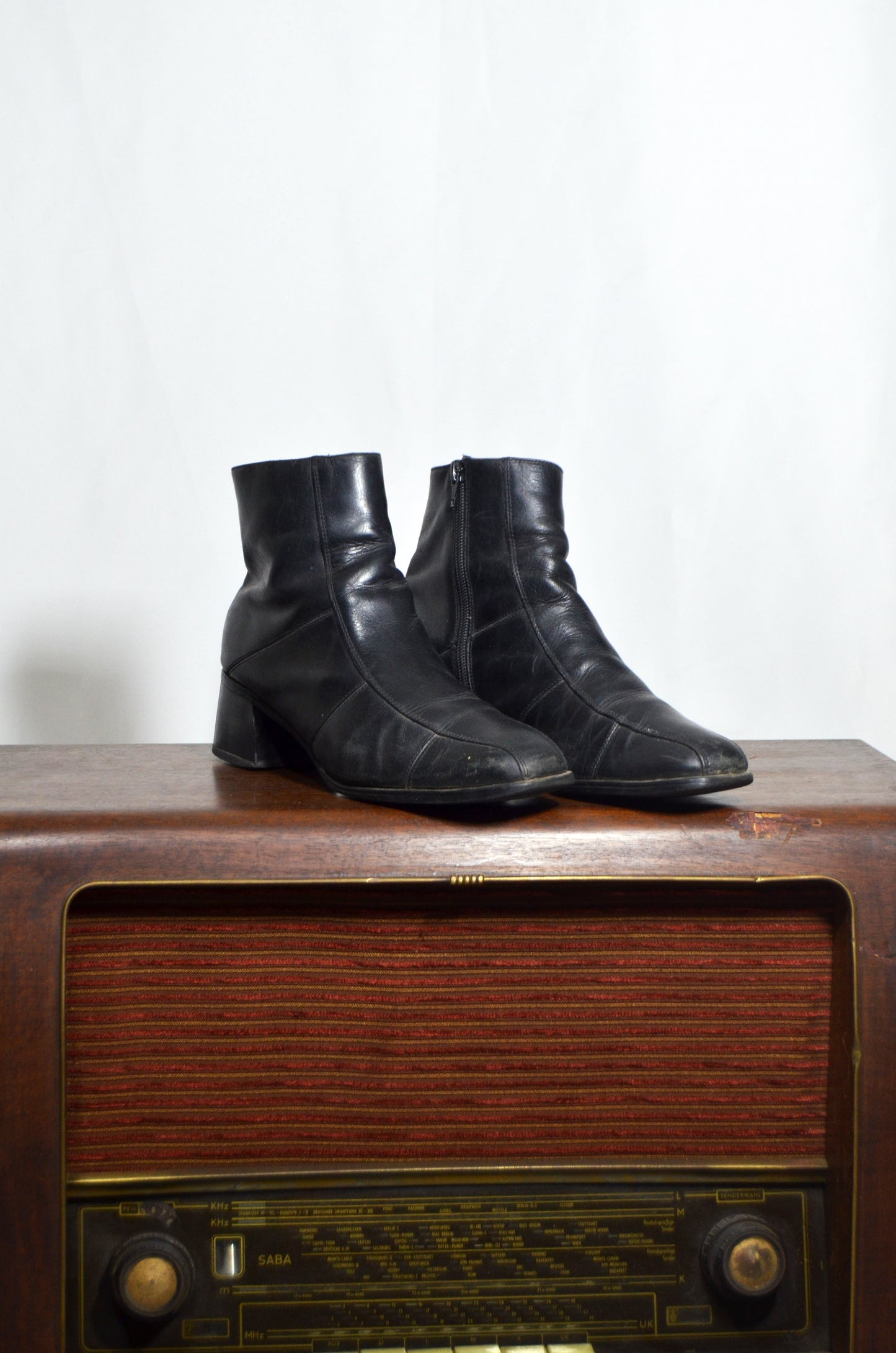 Black Leather Vintage Boots