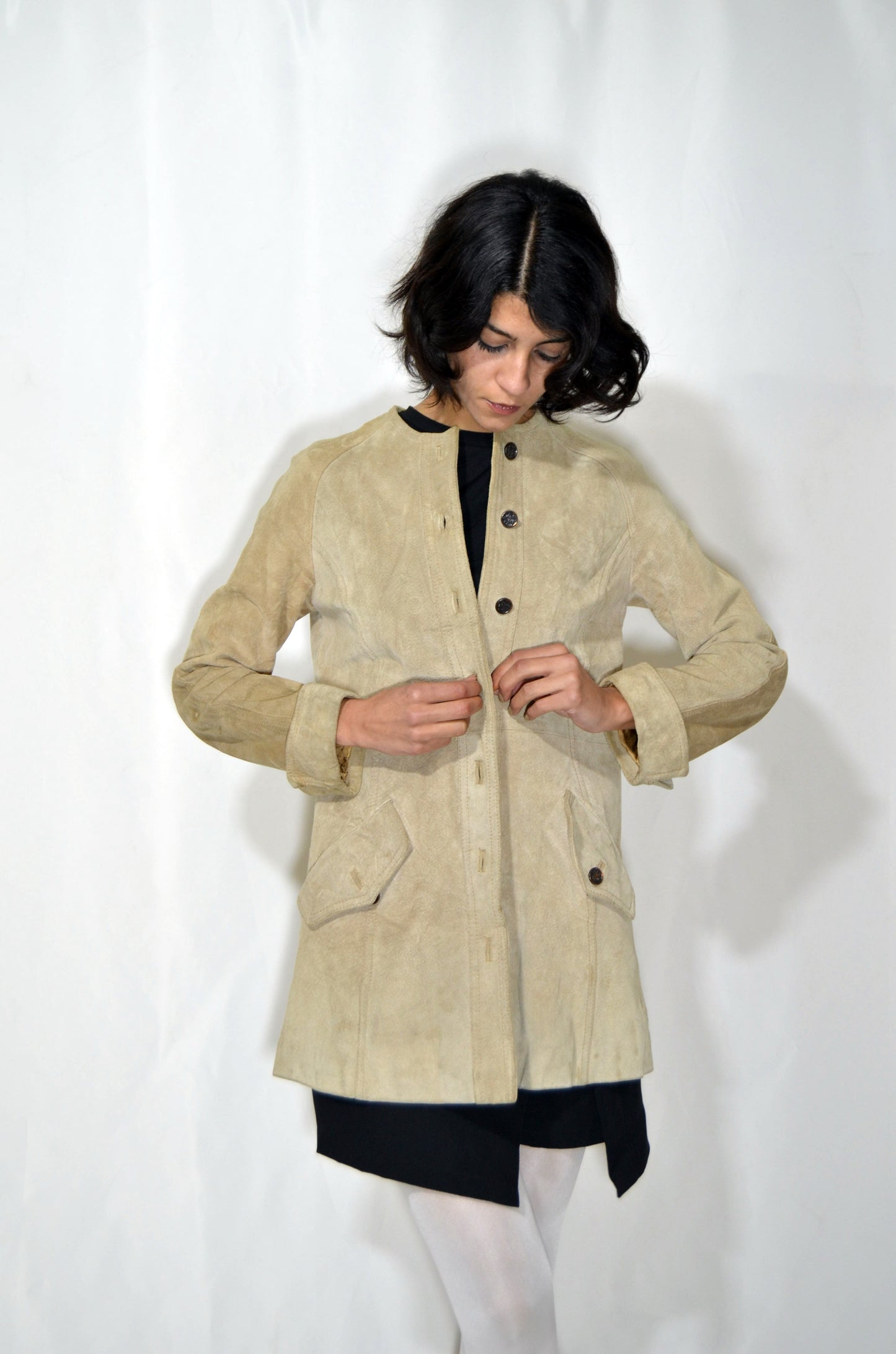 "Sacks Fifth Avenue" Beige Suede Vintage Jacket