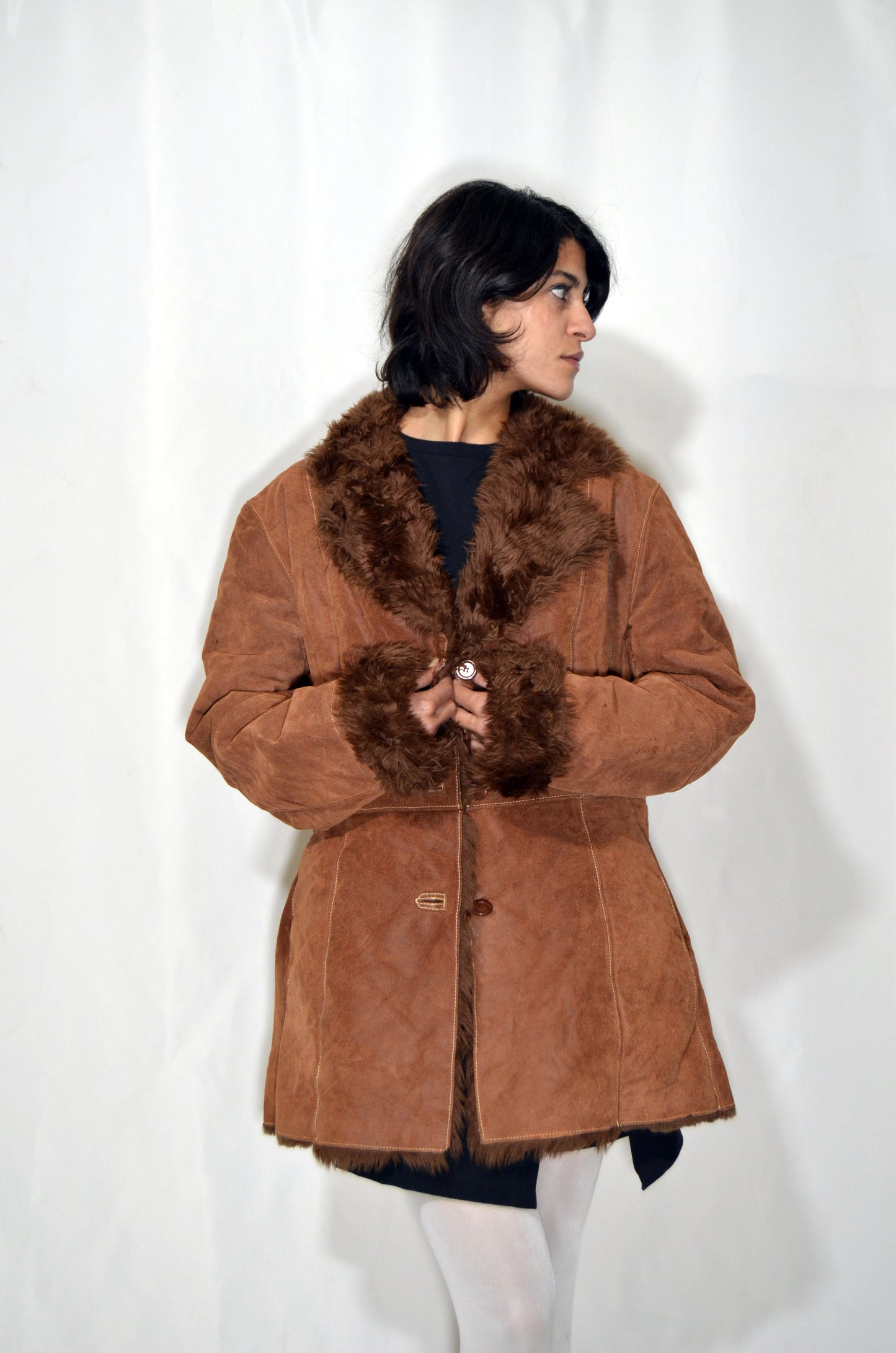 Brown Suede & Fur Vintage Jacket
