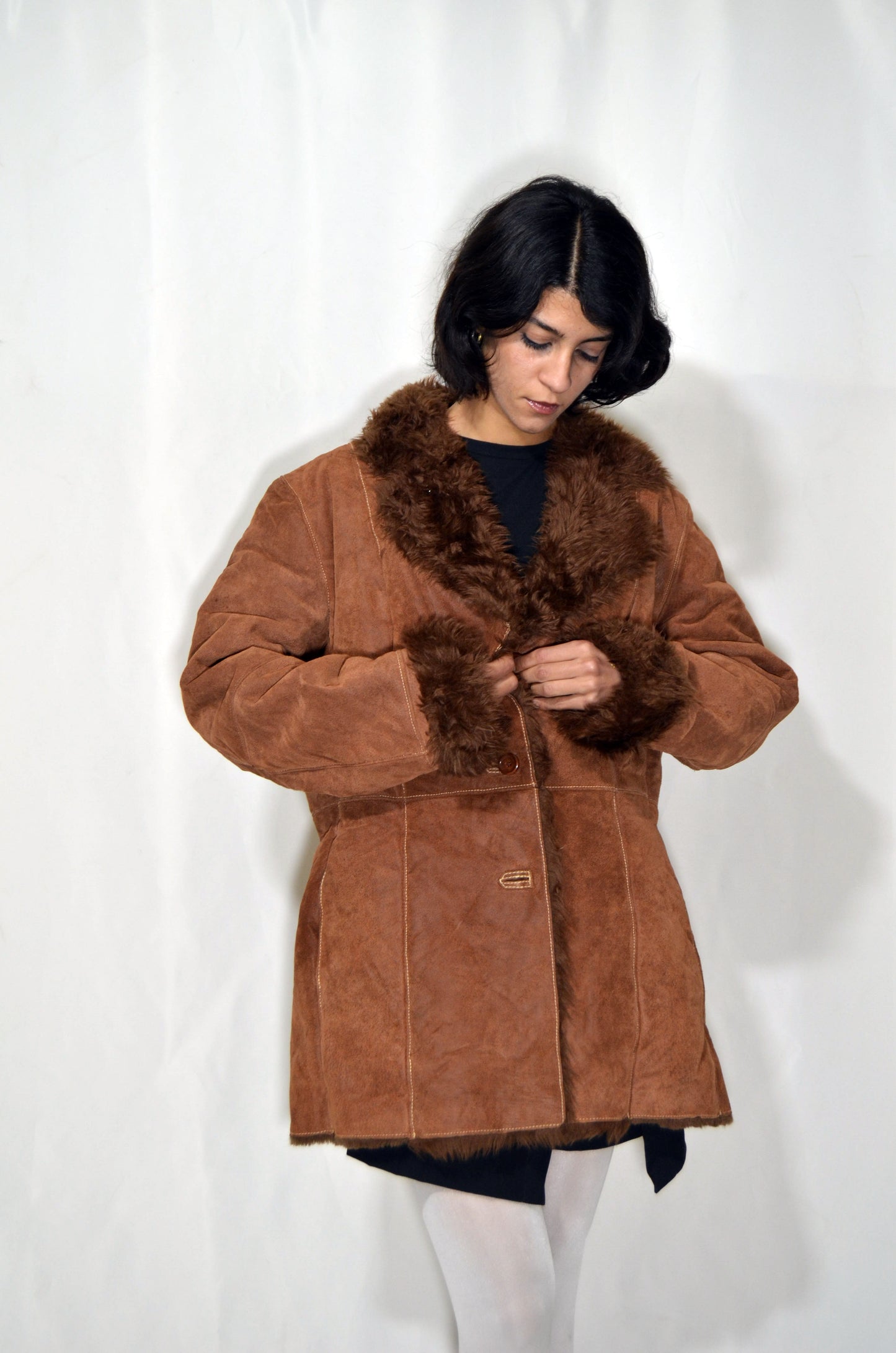 Brown Suede & Fur Vintage Jacket