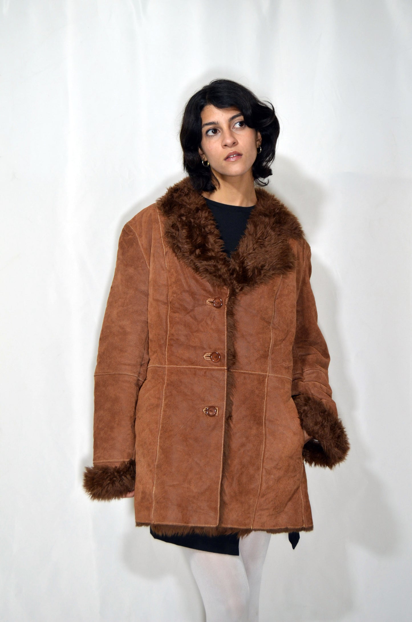 Brown Suede & Fur Vintage Jacket