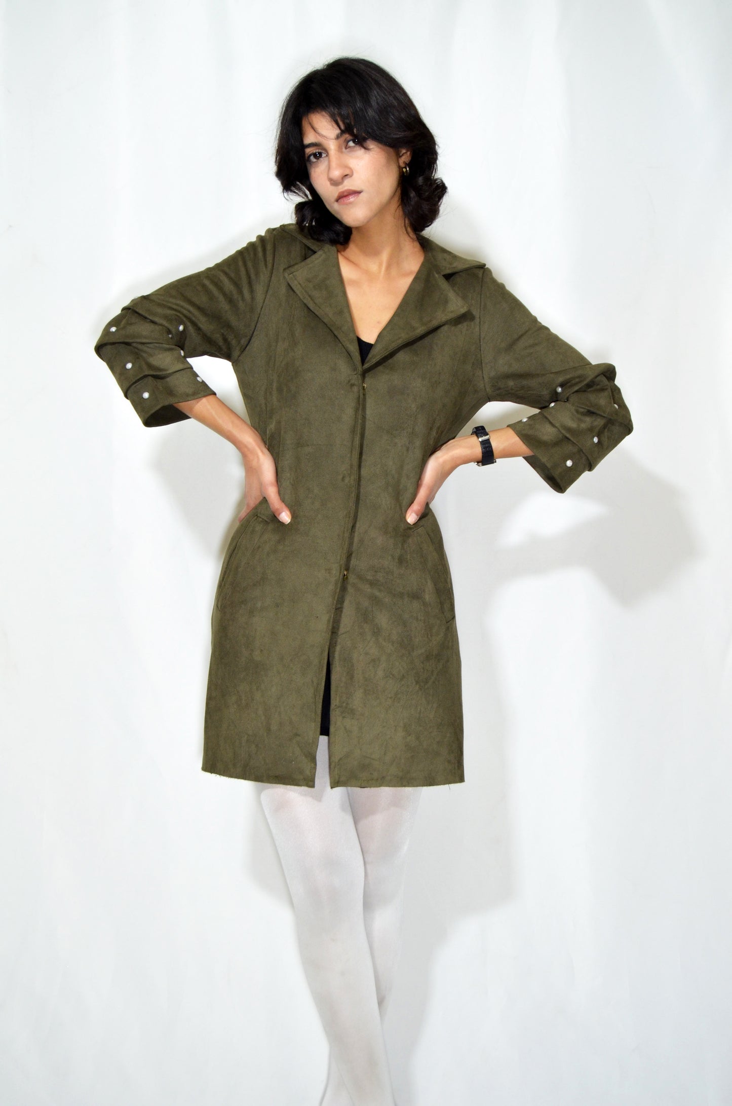 "Max Mara" Green Suede Vintage Coat