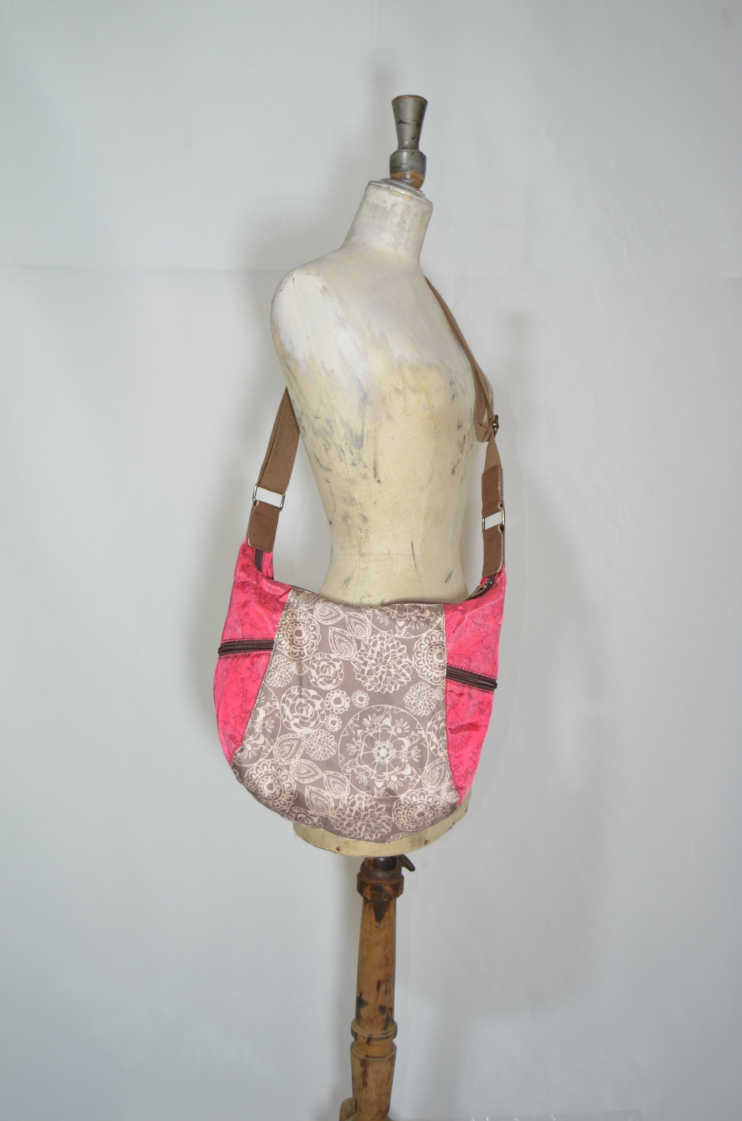 Pink Patterned Big Cross Bag