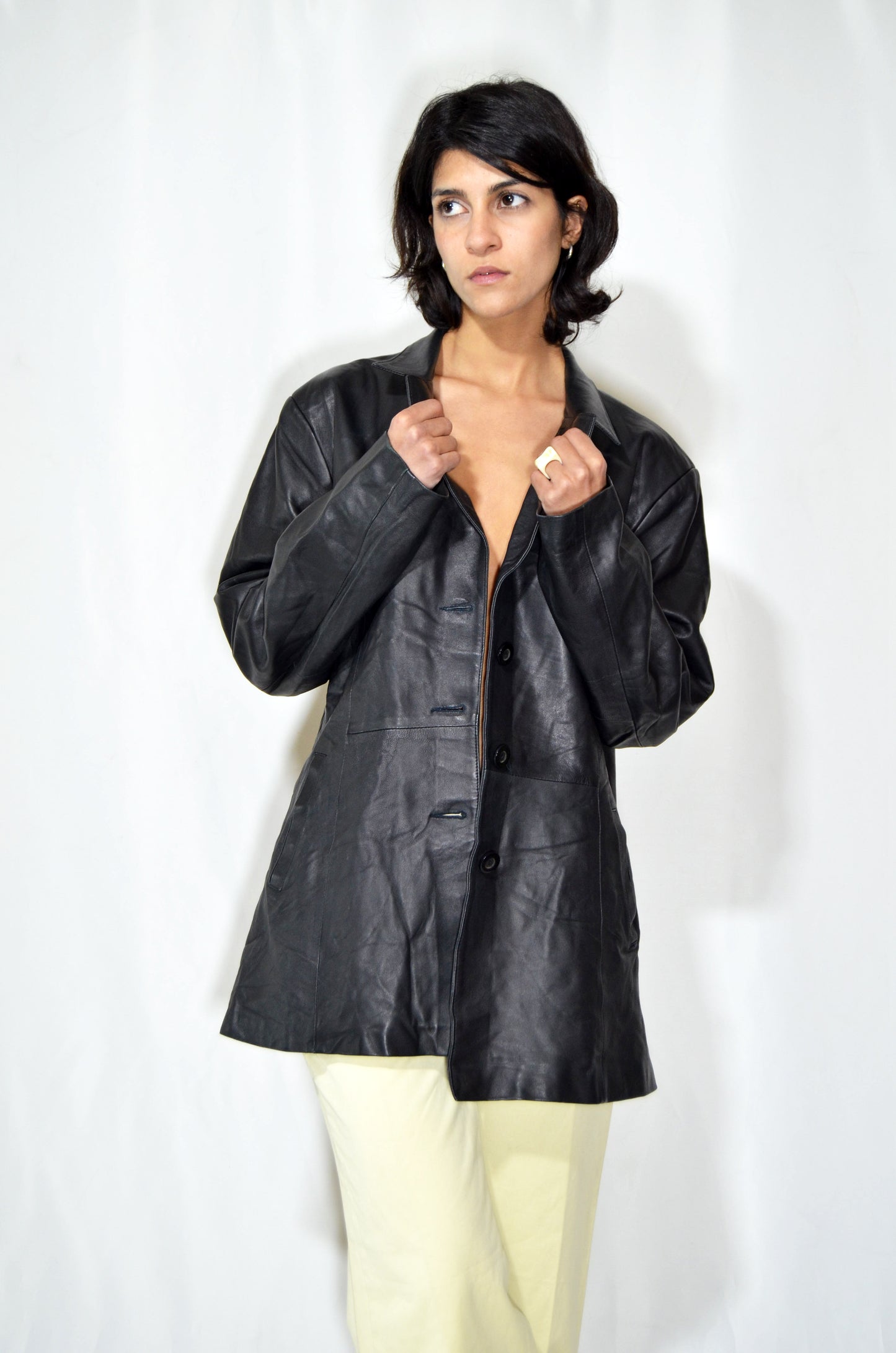 Black Vintage Leather Jacket