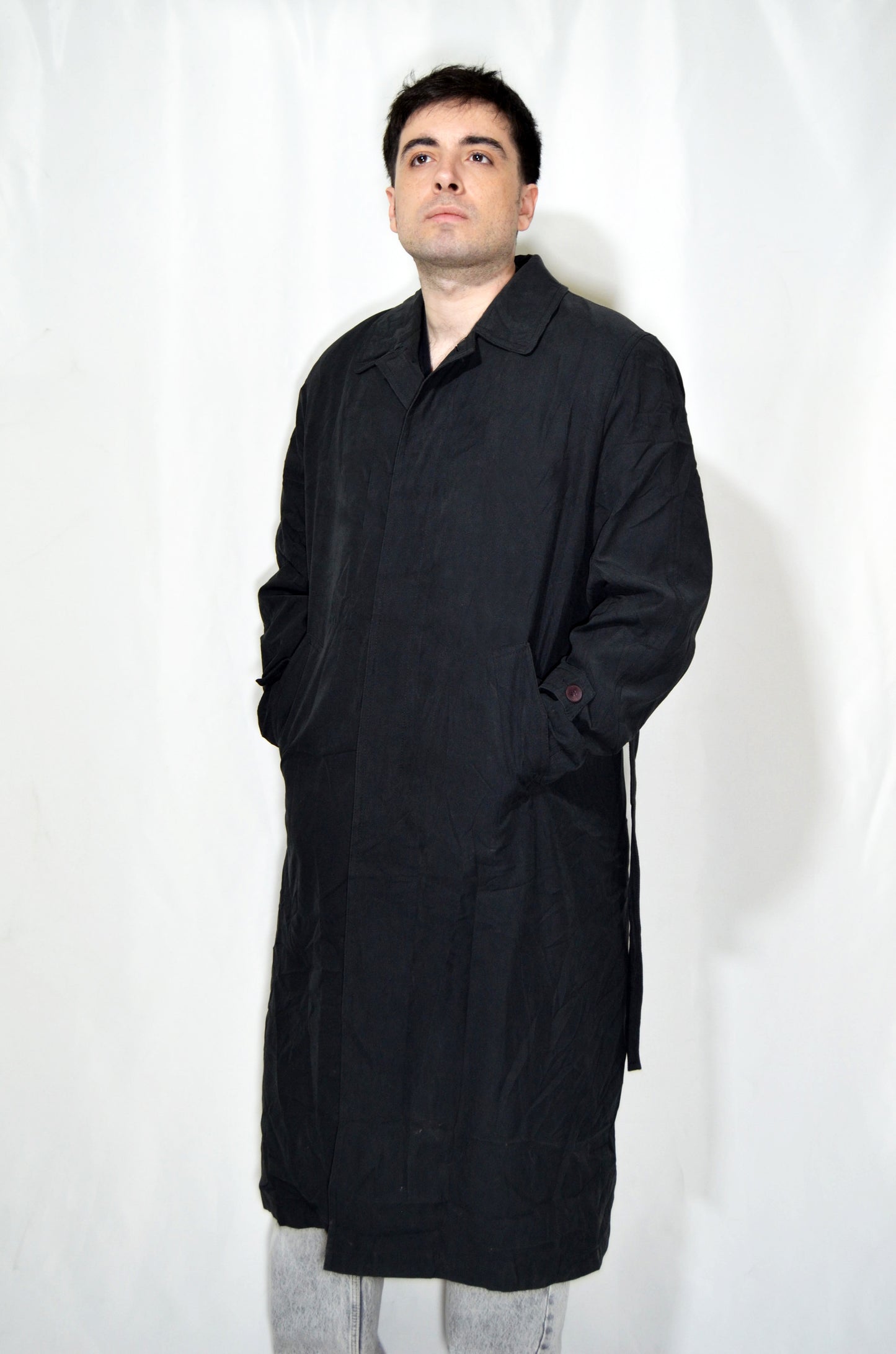 Black Vintage Coat (Fleece Lining)