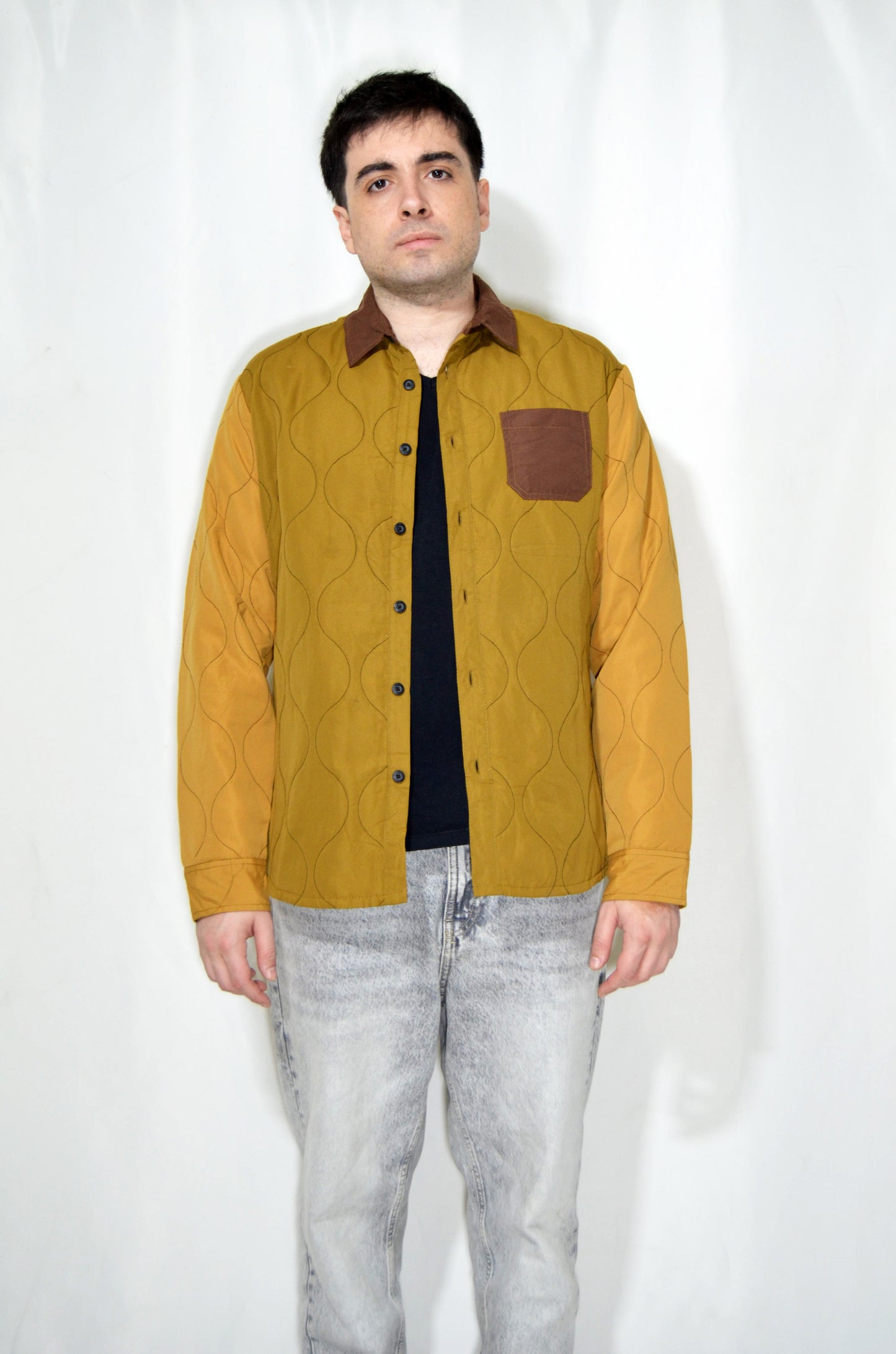 Mustard Yellow Patterned Vintage Shirt