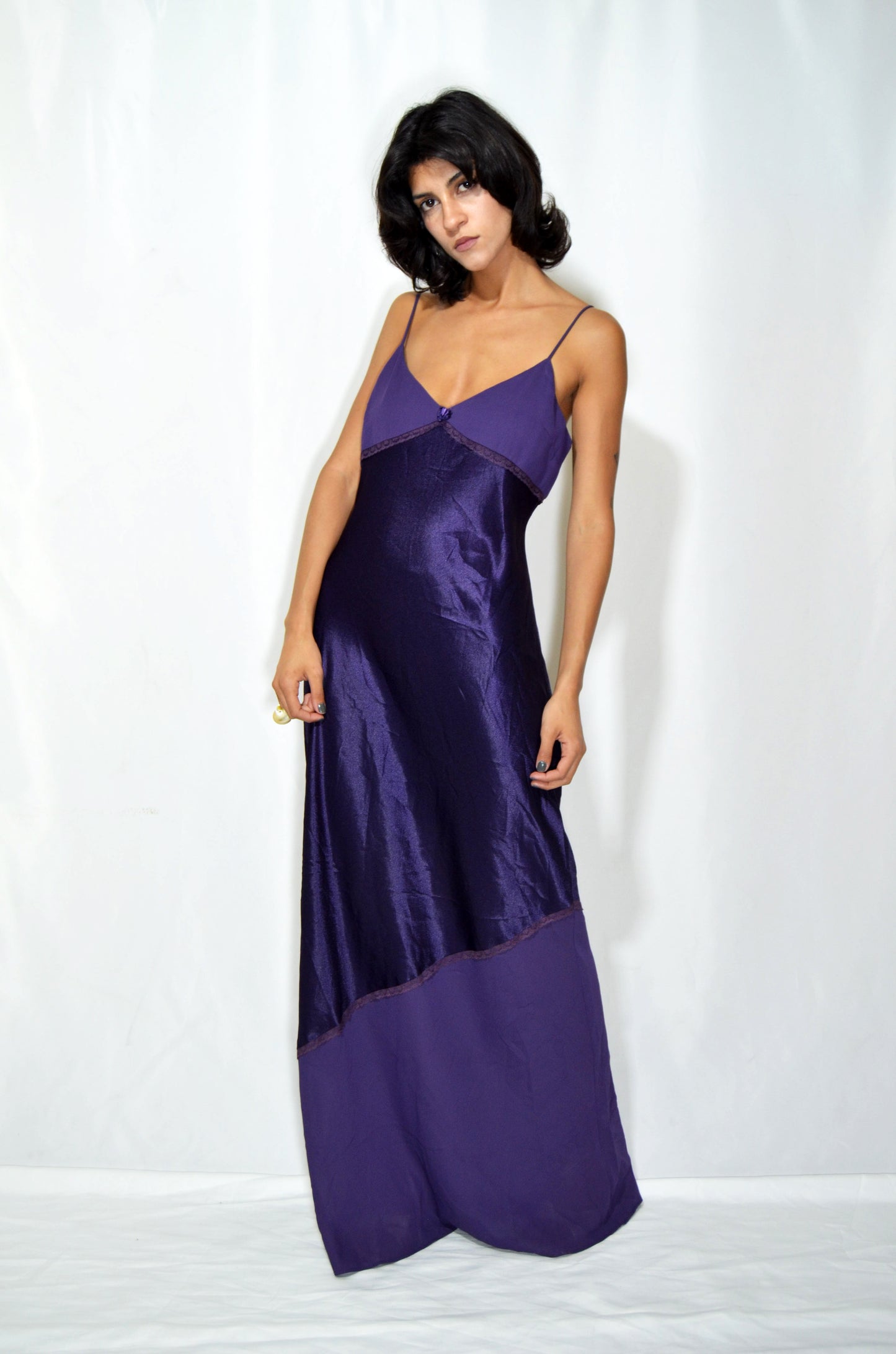 Purple Vintage Silky Evening gown