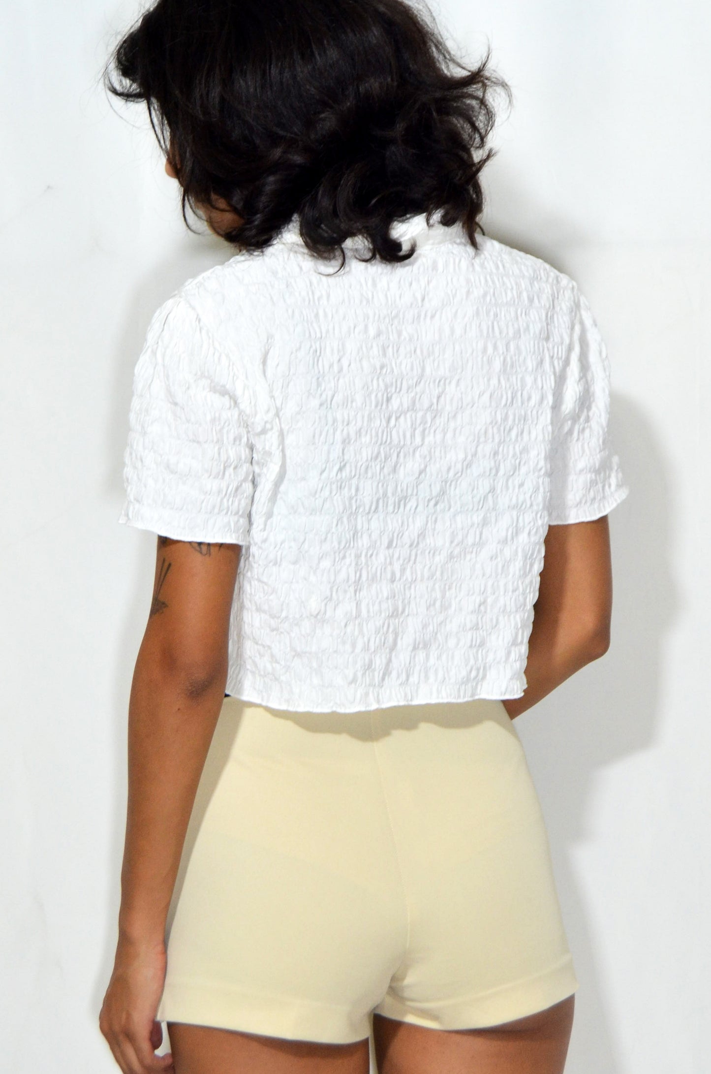 Vintage White Cropped Shirt