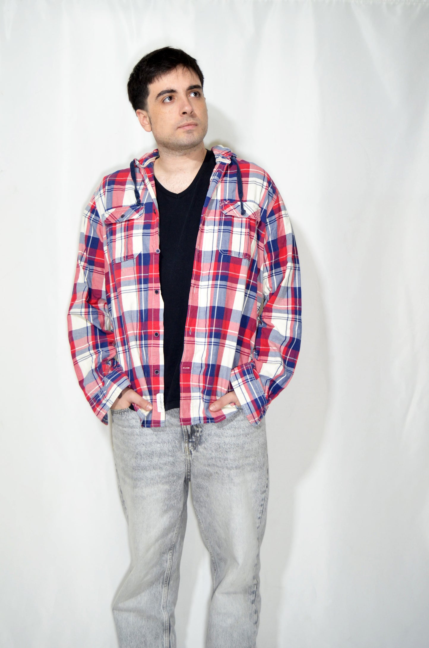 Blue & Red Vintage Checkered Shirt