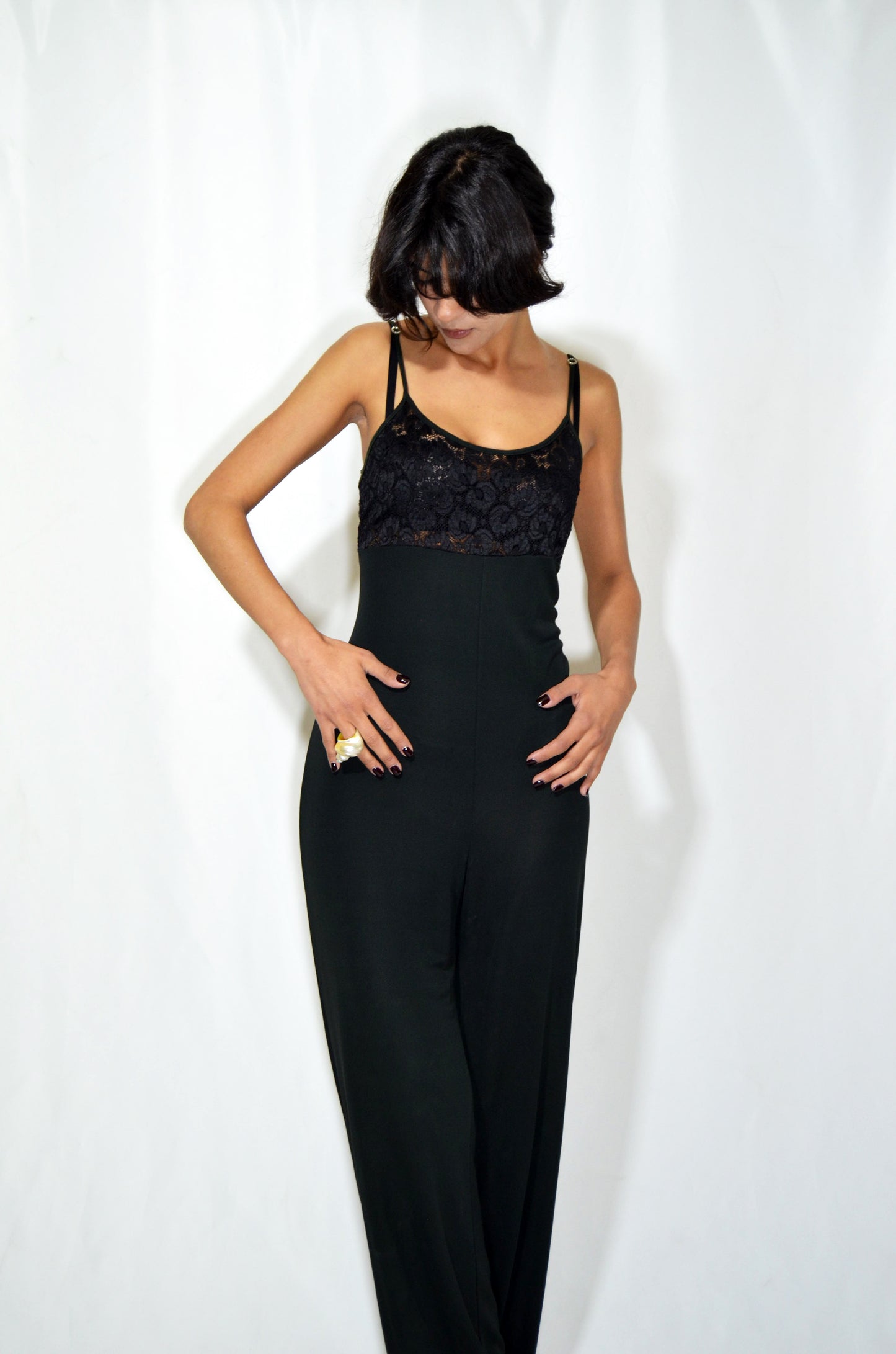 Black Lacy Vintage Jumpsuit