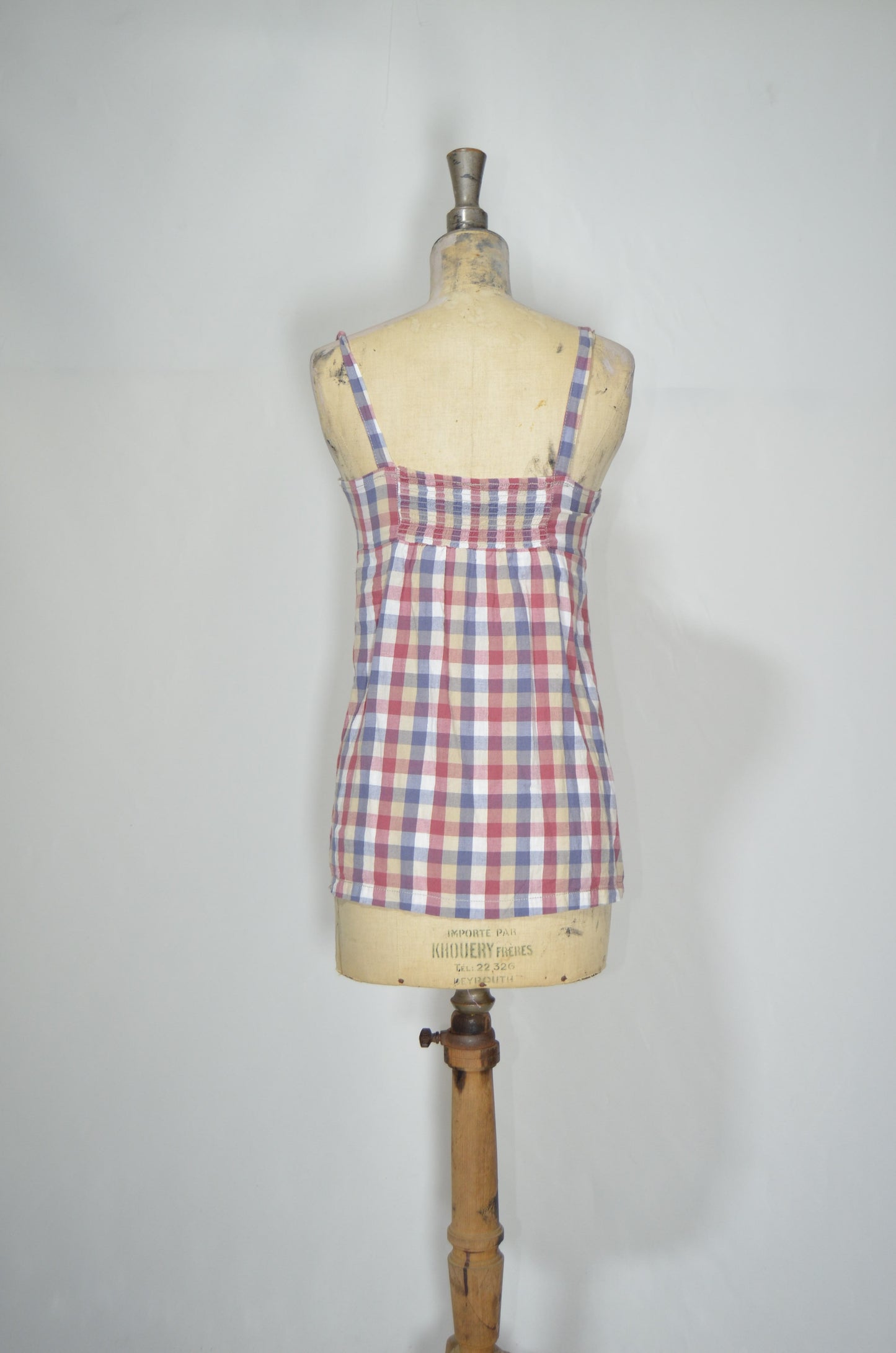 Pink Checkered Fitted Top