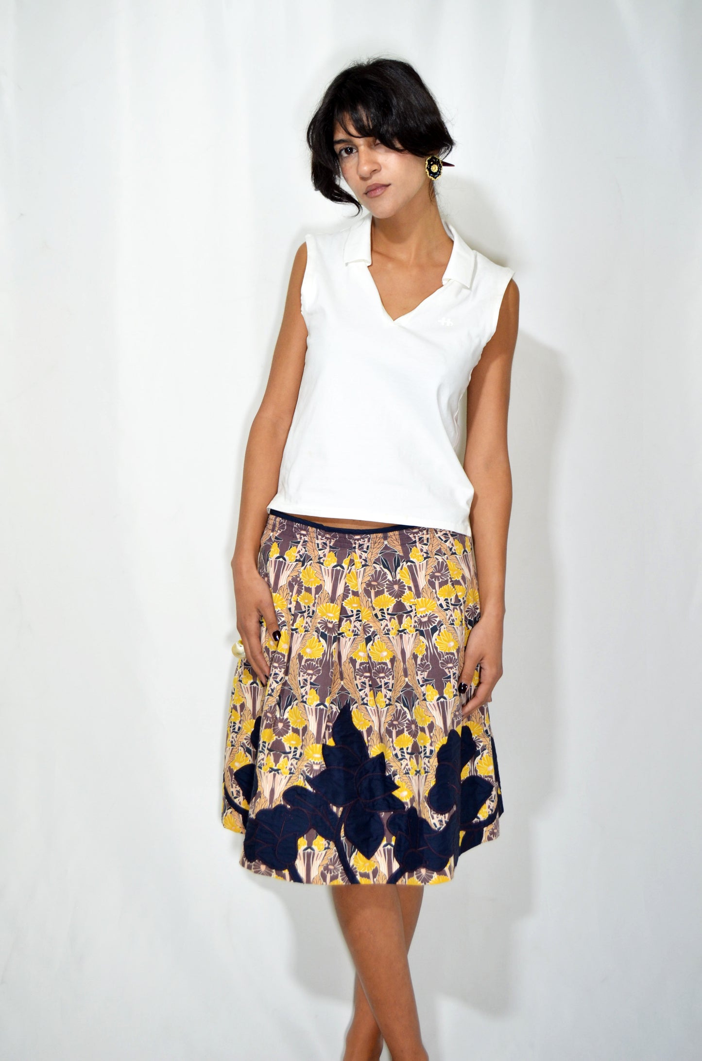 Floral Vintage Midi Skirt