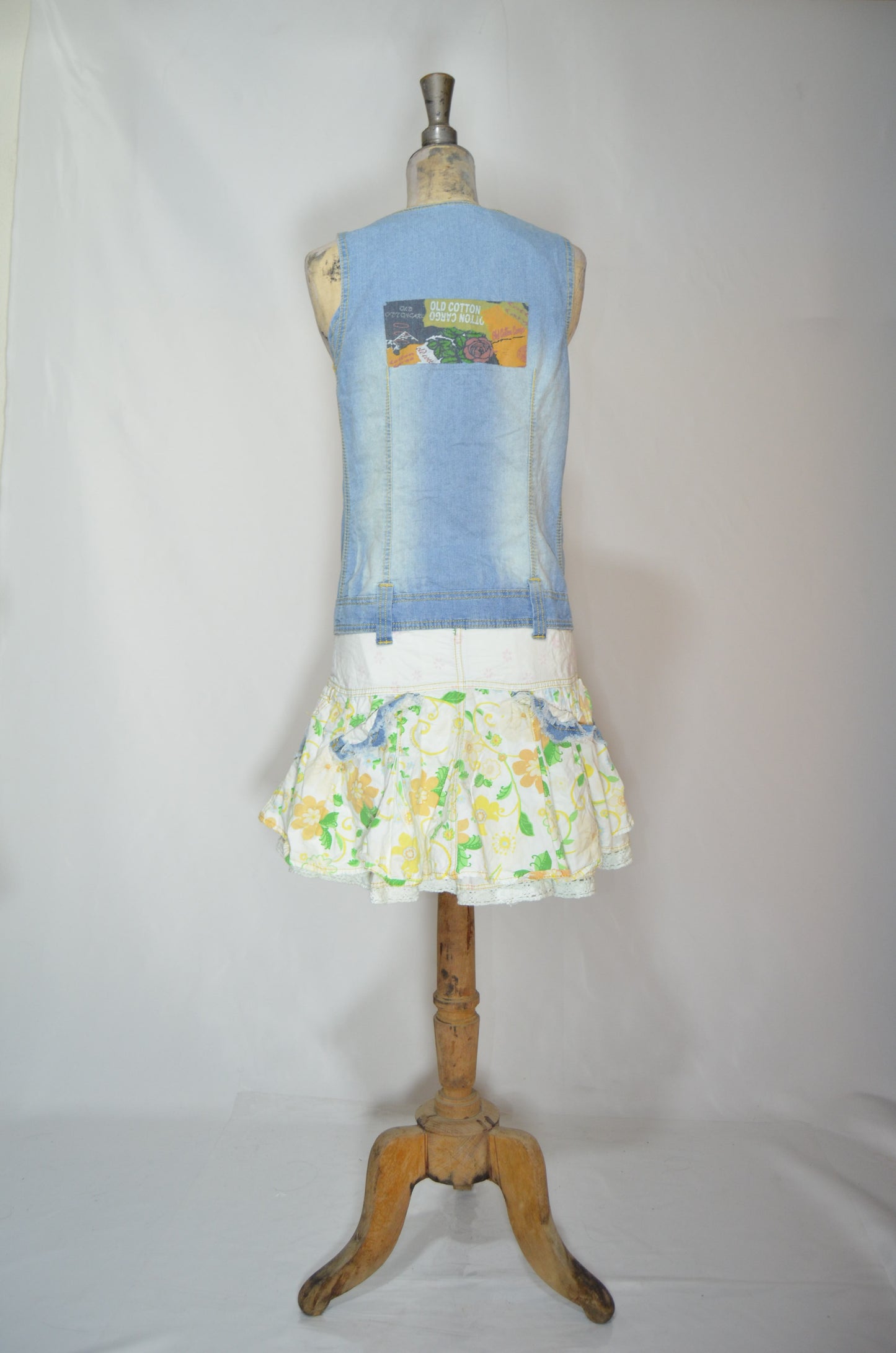 Blue Denim Flared Mini Dress