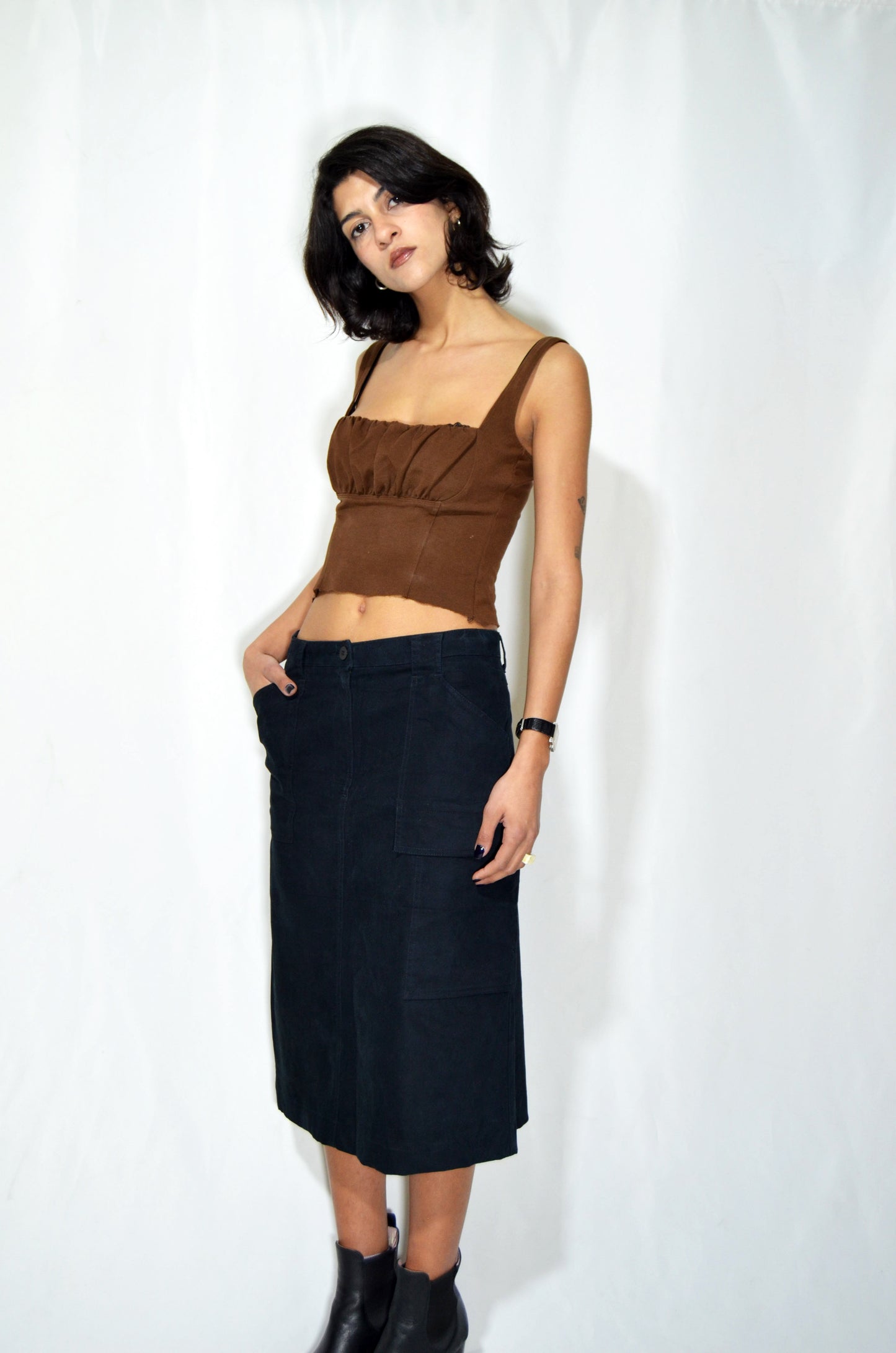 Black Vintage Midi Skirt