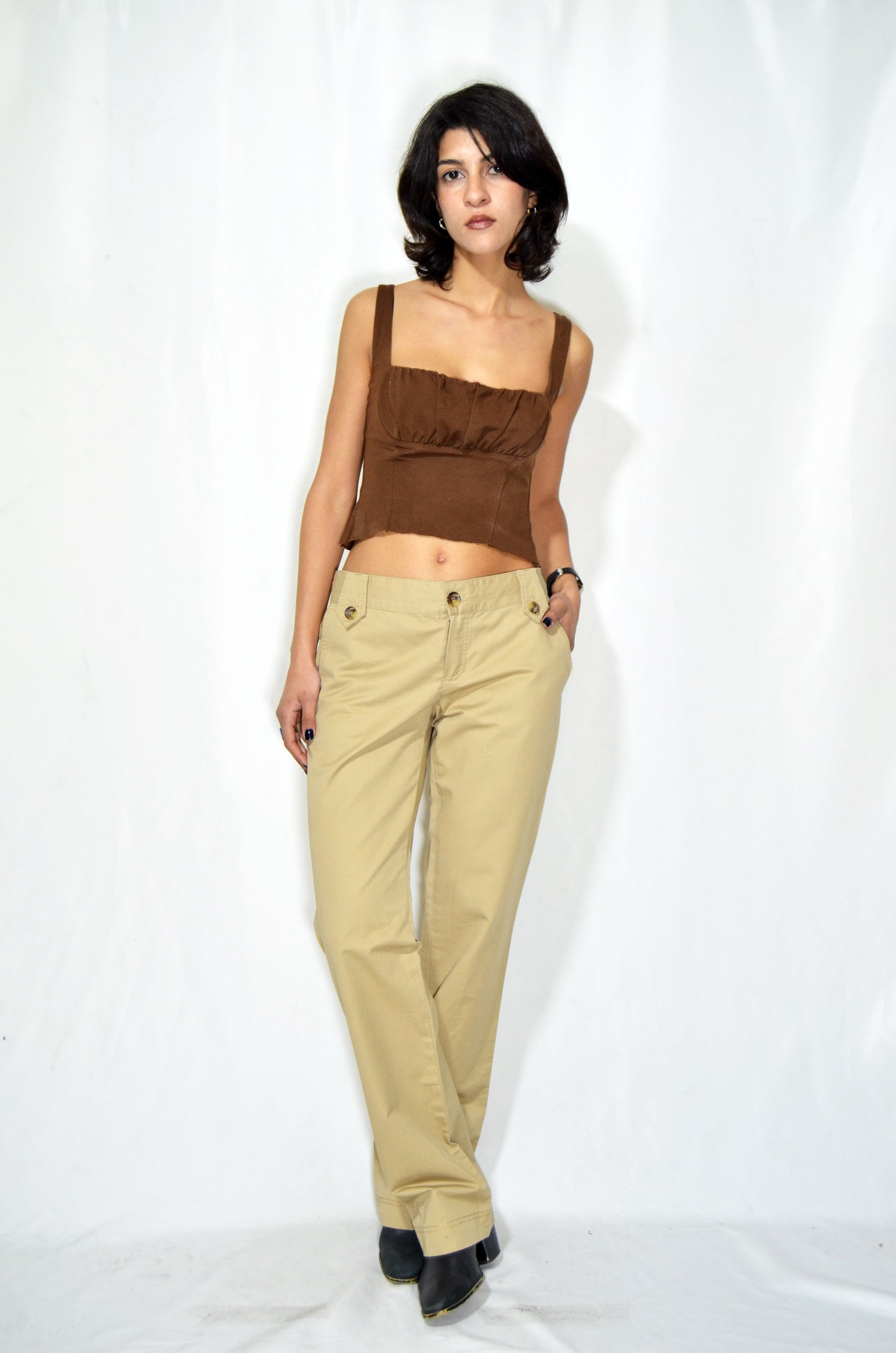 "Massimo Dutti" Beige Vintage Pants