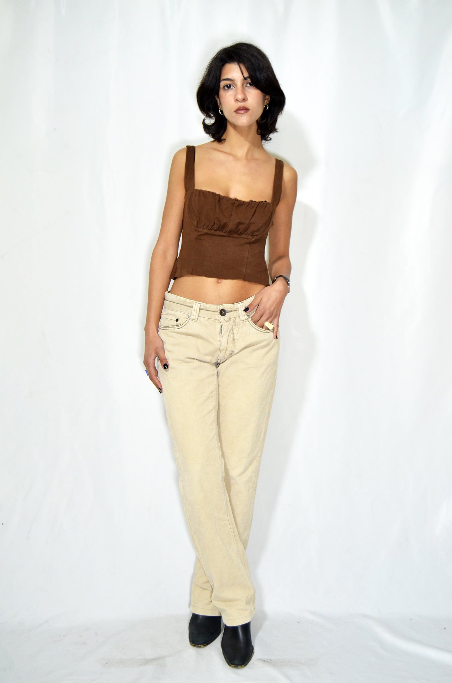 Beige Corduroy Vintage Pants
