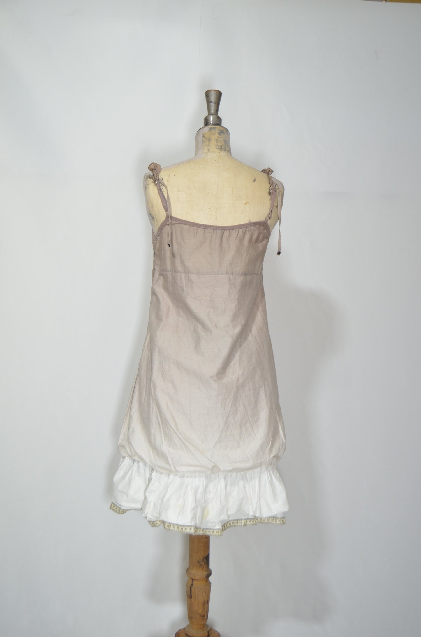 Brown & Beige Gradient Ruffled Dress