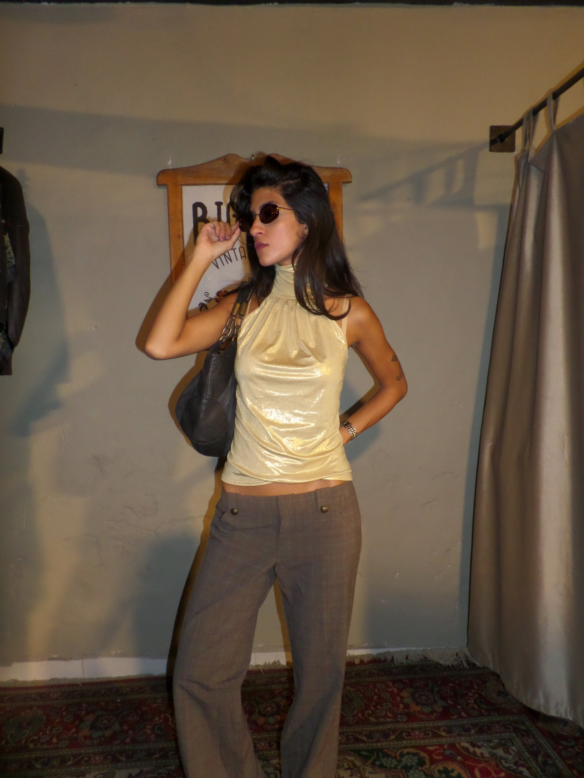 Golden High Neck Top