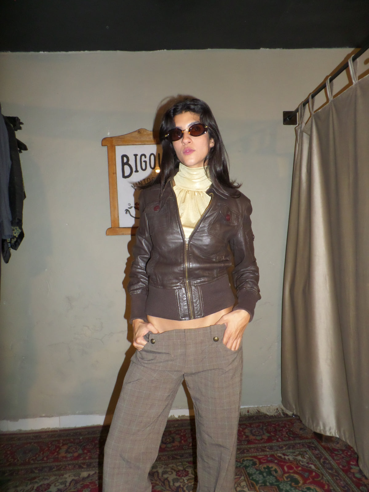 Leather Zip-up Jacket