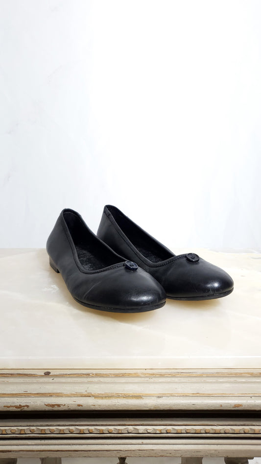 Vintage 5th Avenue Black Leather Ballerinas