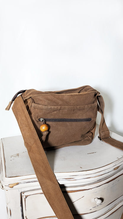 70s Hippie Revival Denim & Leather Flower Bag