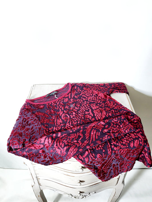80s Velvet Burnout Sheer Top