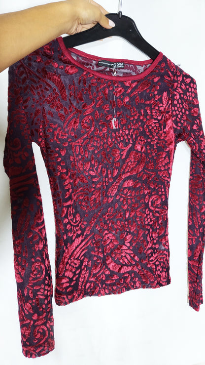 80s Velvet Burnout Sheer Top