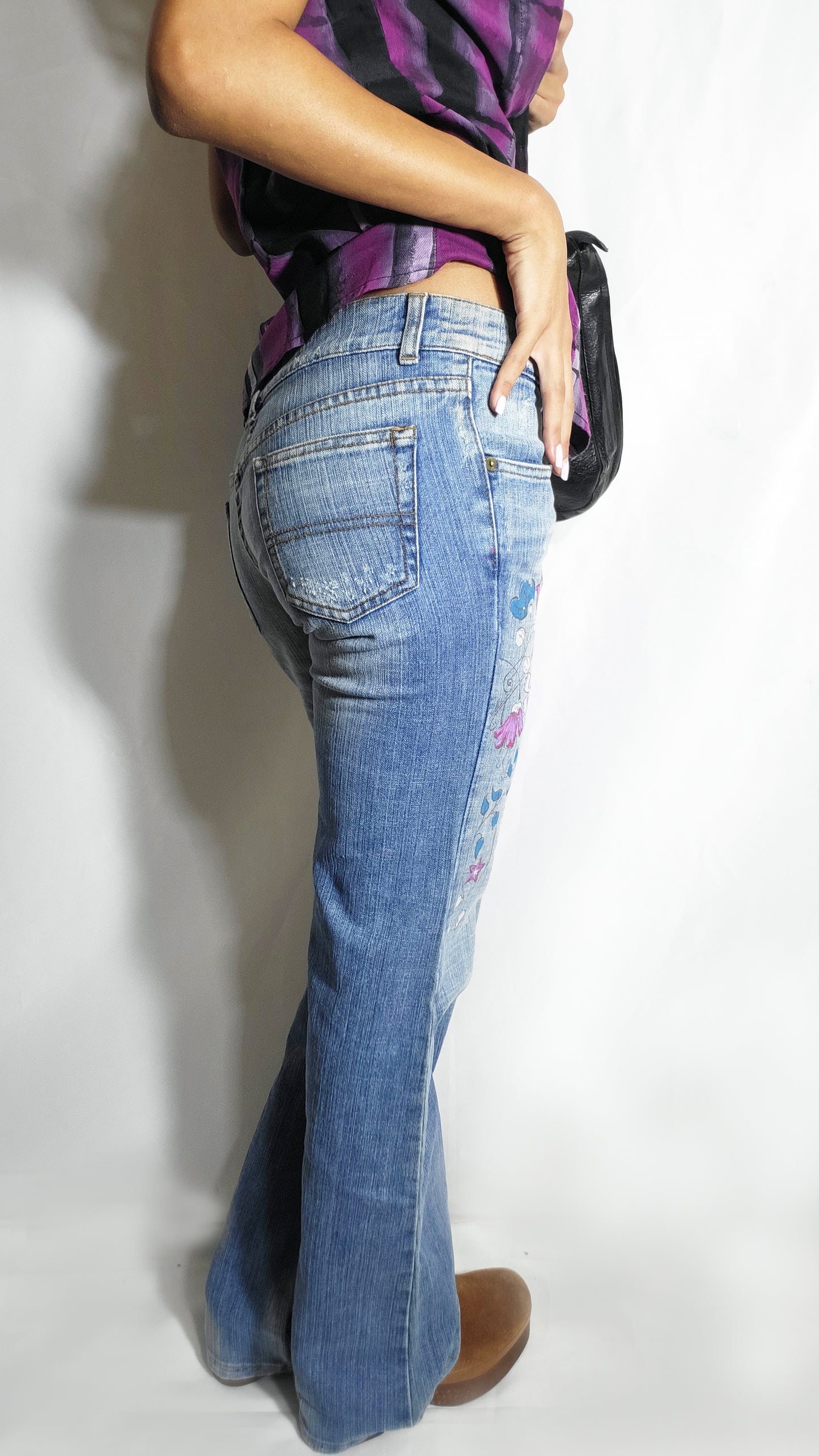 Y2K Floral Flare Jeans