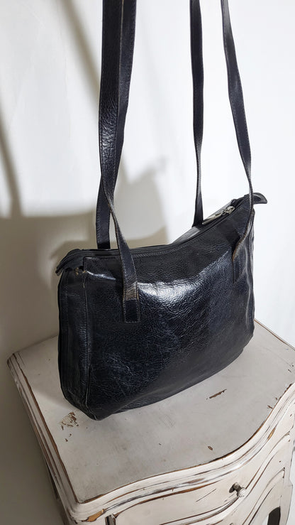Vintage Pierre Cardin Black Leather Tote