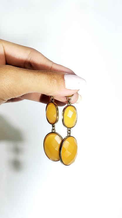 Vintage Orange Cascade Drop Earrings